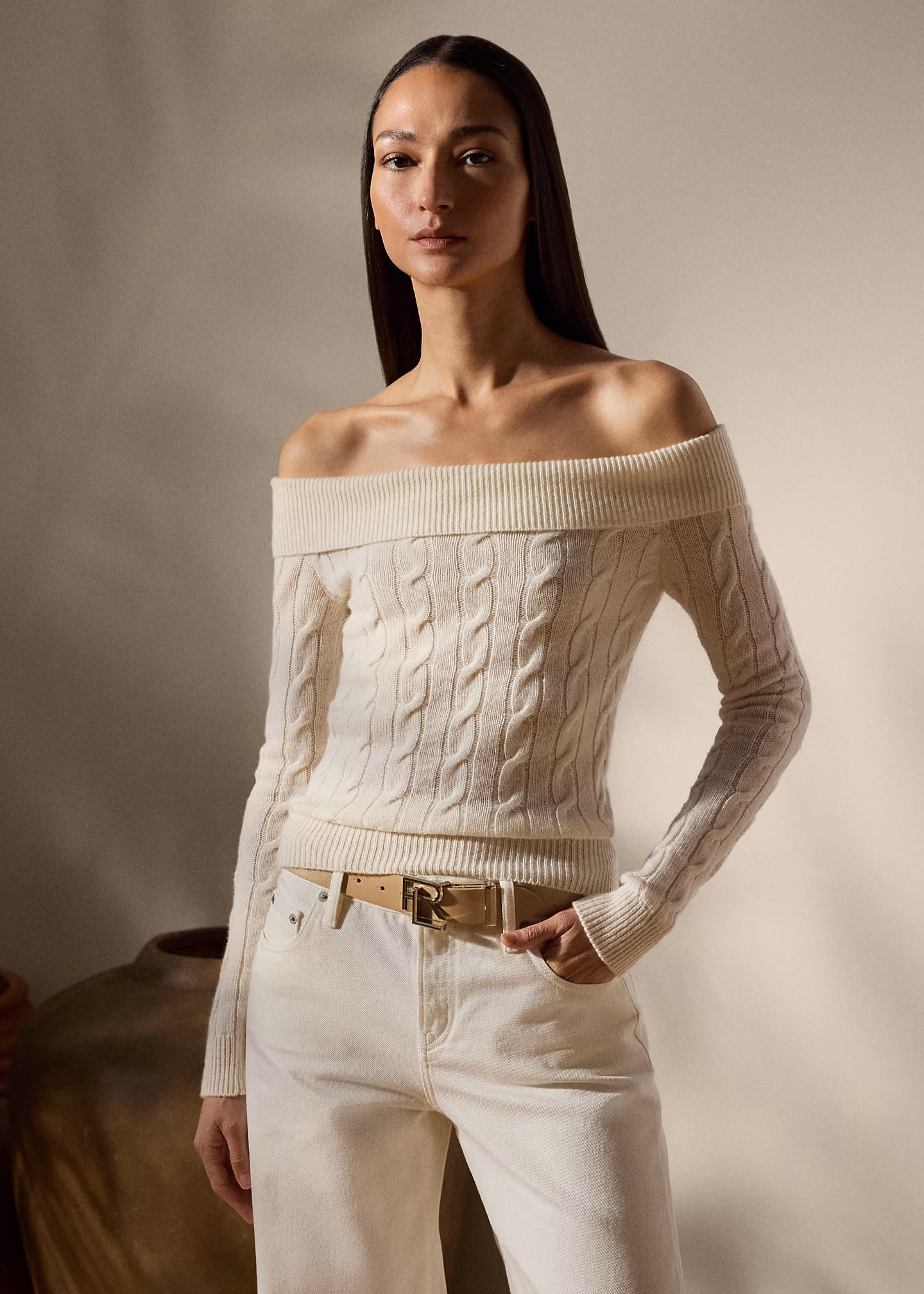 Schulterfreier Pullover mit Kaschmir - RALPH LAUREN OUTLET