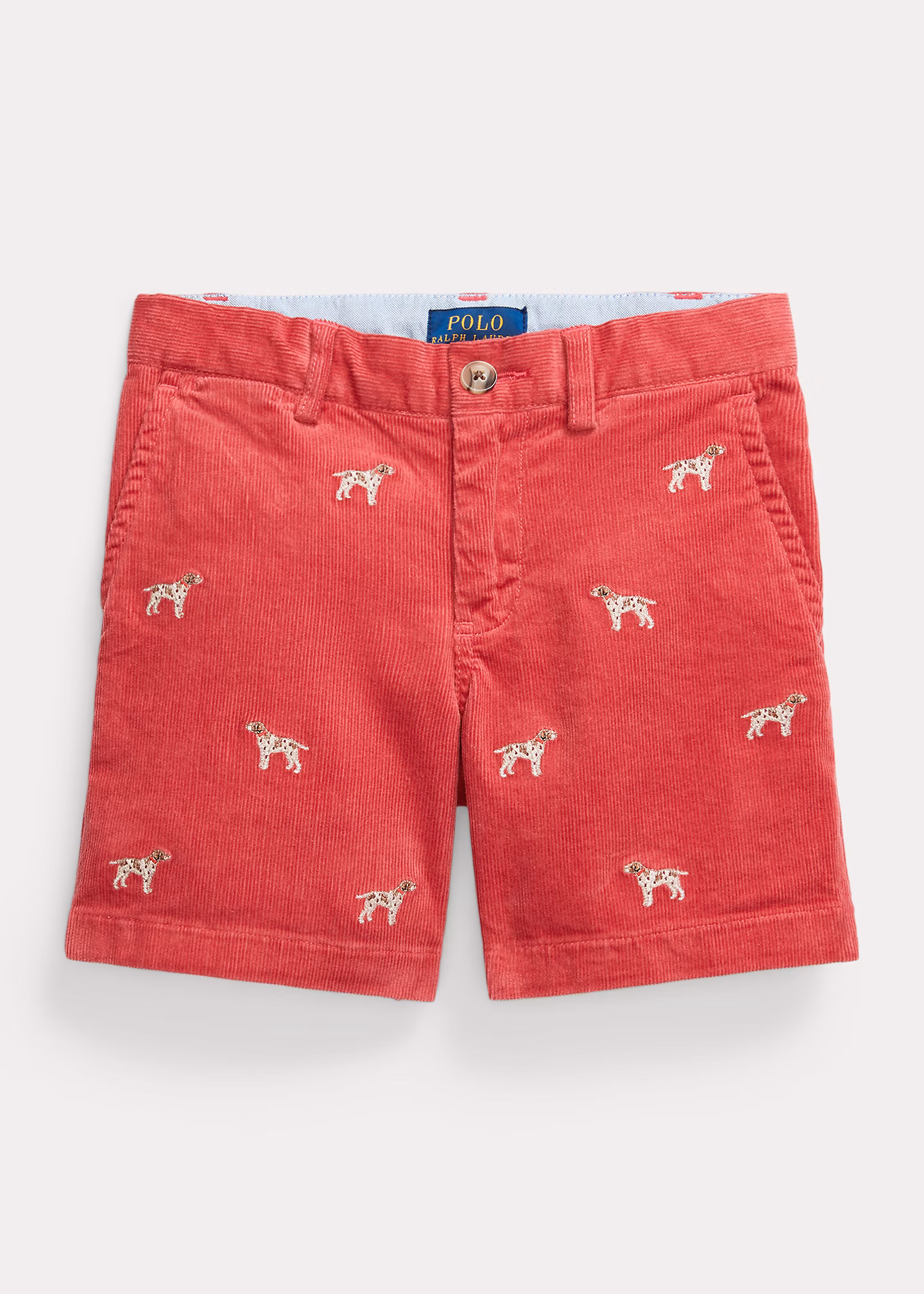 Shorts aus Kordsamt mit gesticktem Hund - RALPH LAUREN OUTLET