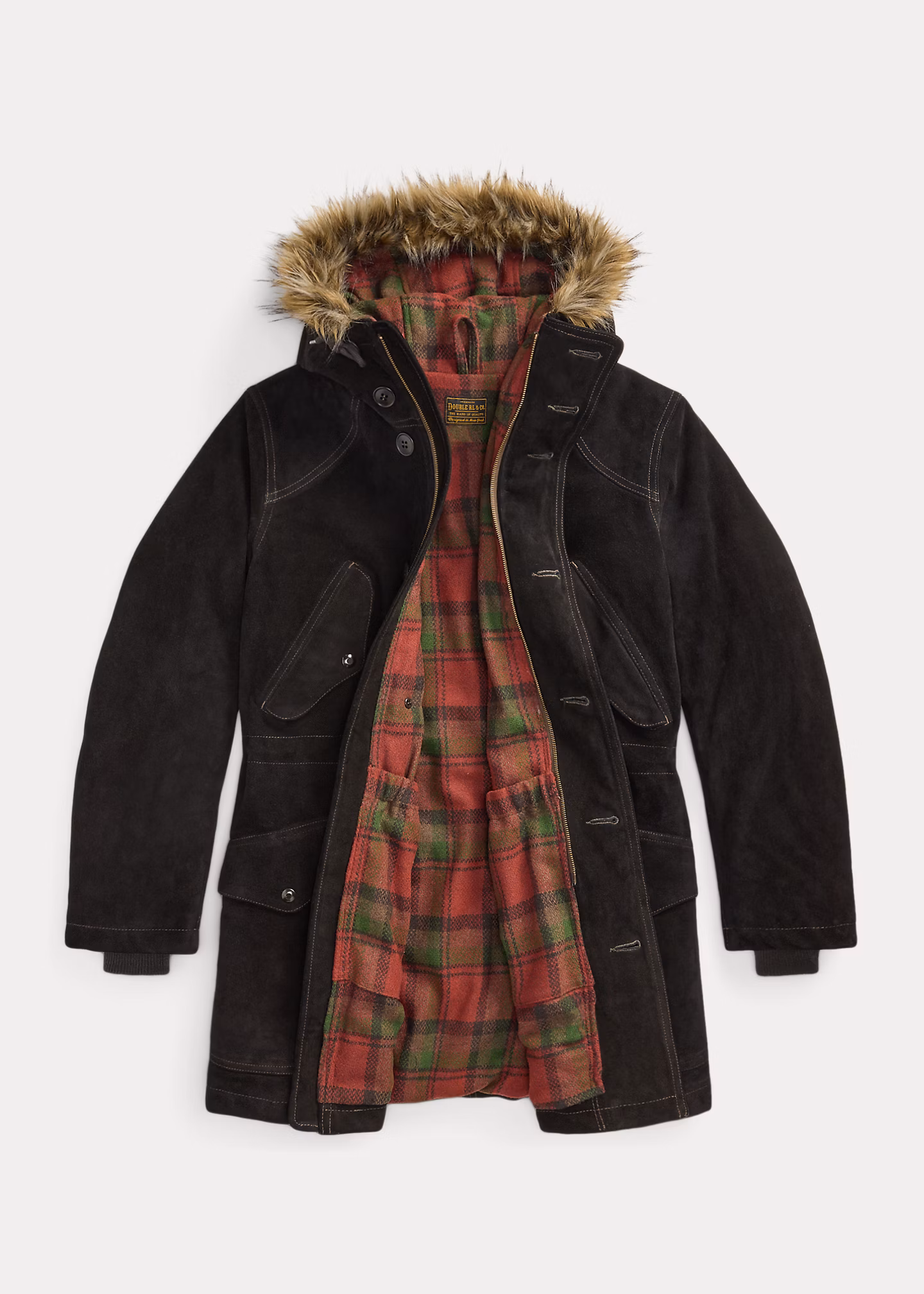 Wildlederparka mit Kunstpelzbesatz - RALPH LAUREN OUTLET