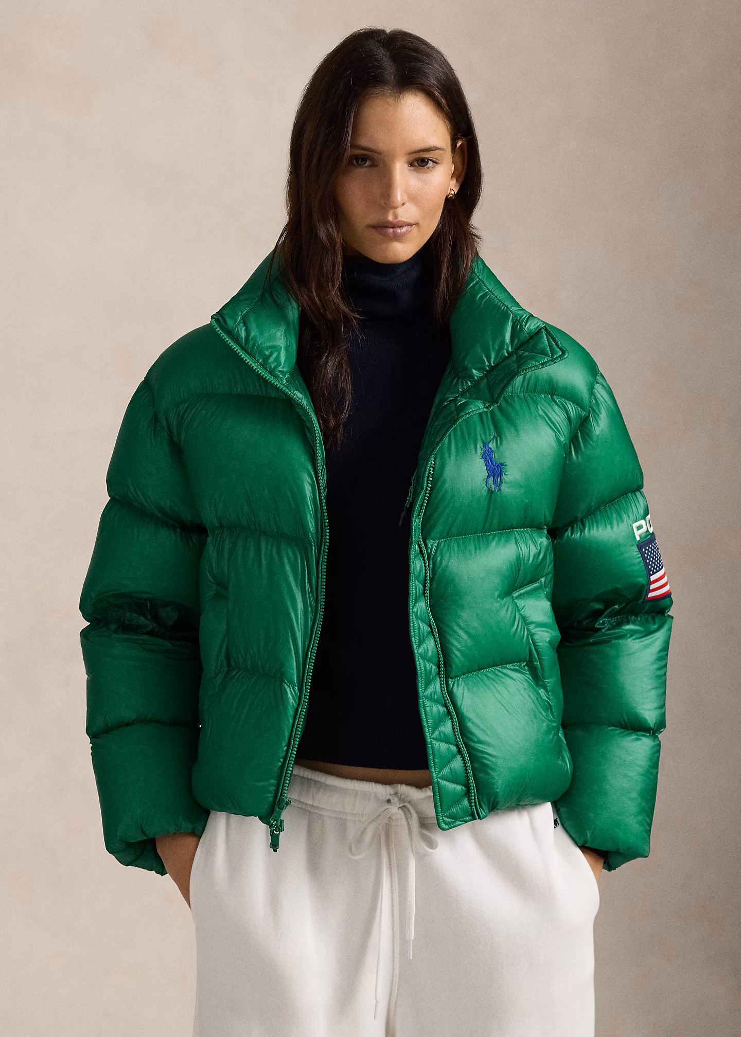 Daunen-Pufferjacke mit US-Flagge - RALPH LAUREN OUTLET