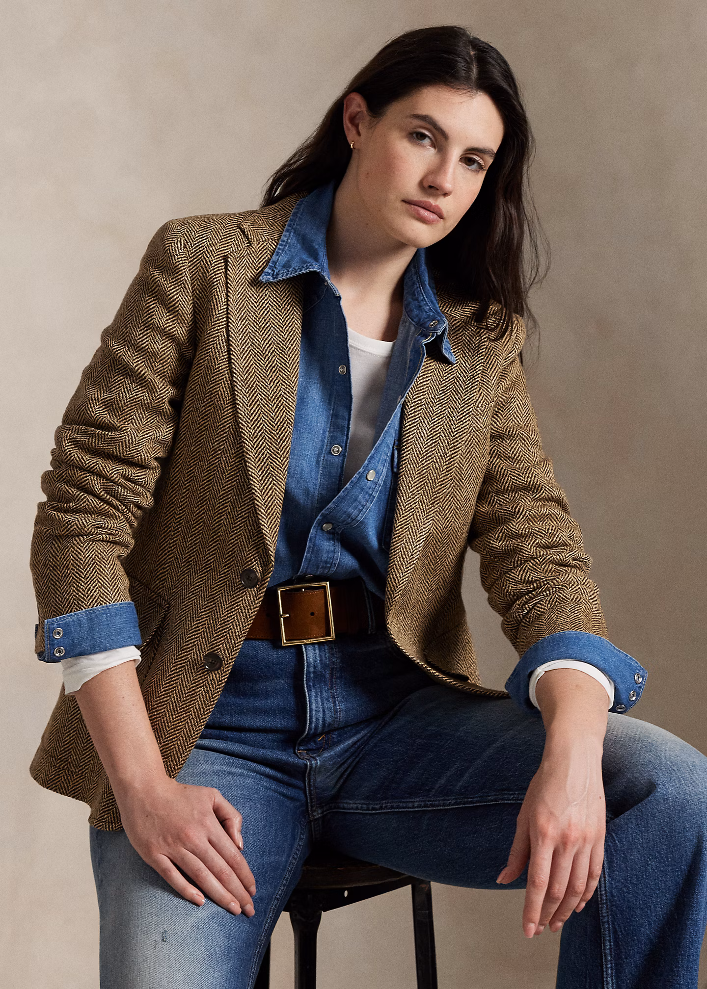 Einreihiger Blazer mit Fischgratmuster - RALPH LAUREN OUTLET