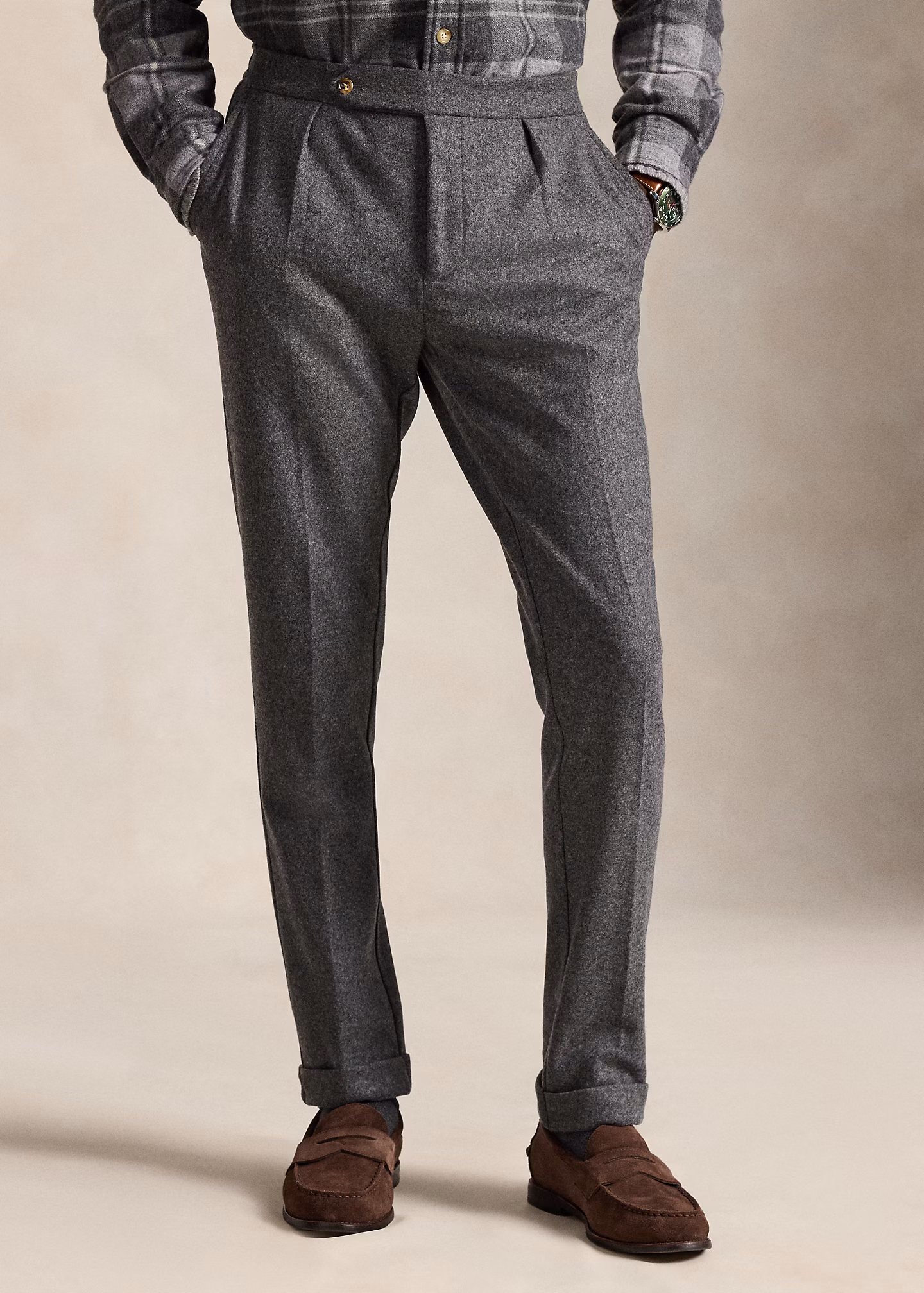 Anzughose aus Strick-Flanell - RALPH LAUREN OUTLET