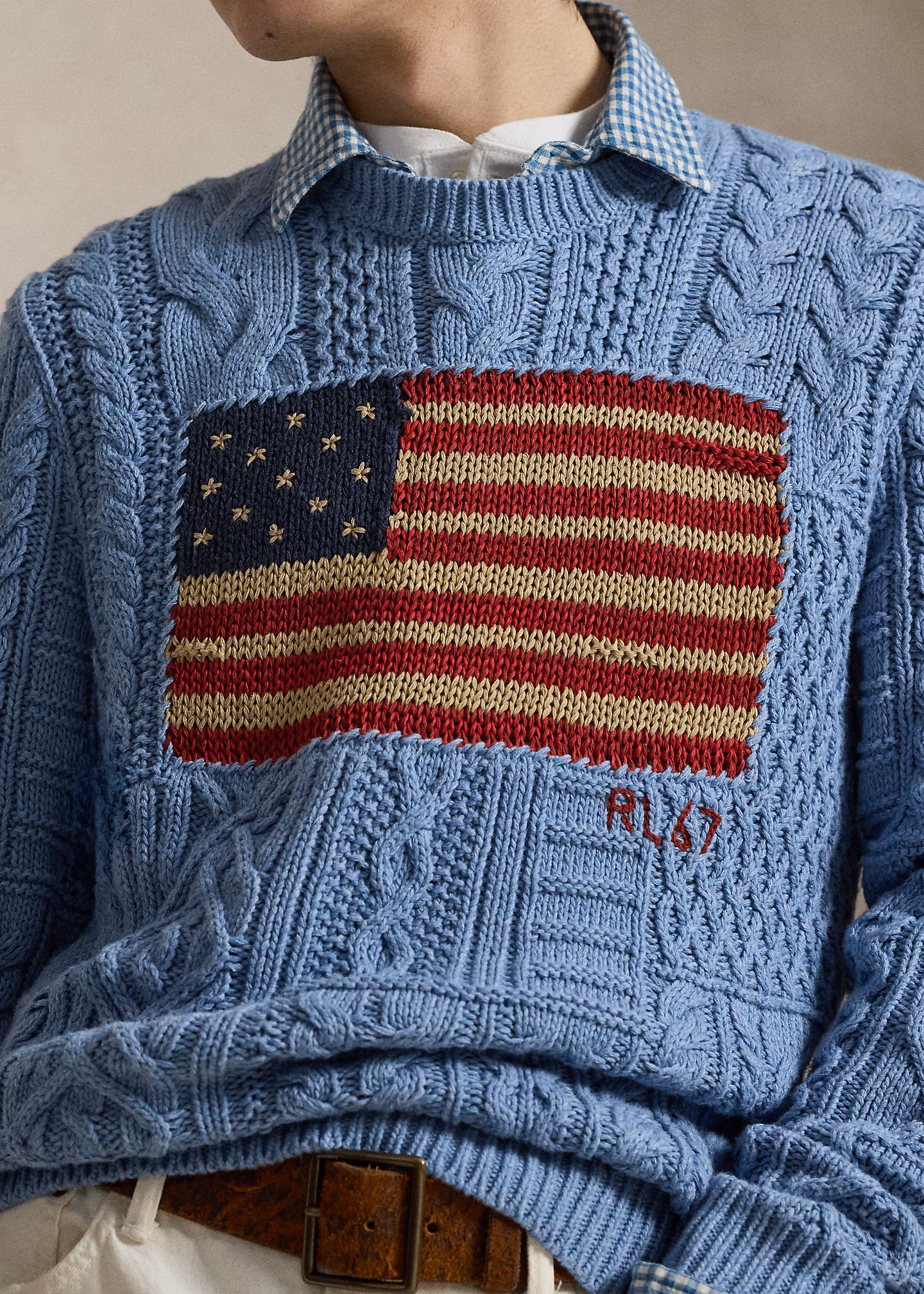 Aran-Strickpullover mit Flagge - RALPH LAUREN OUTLET