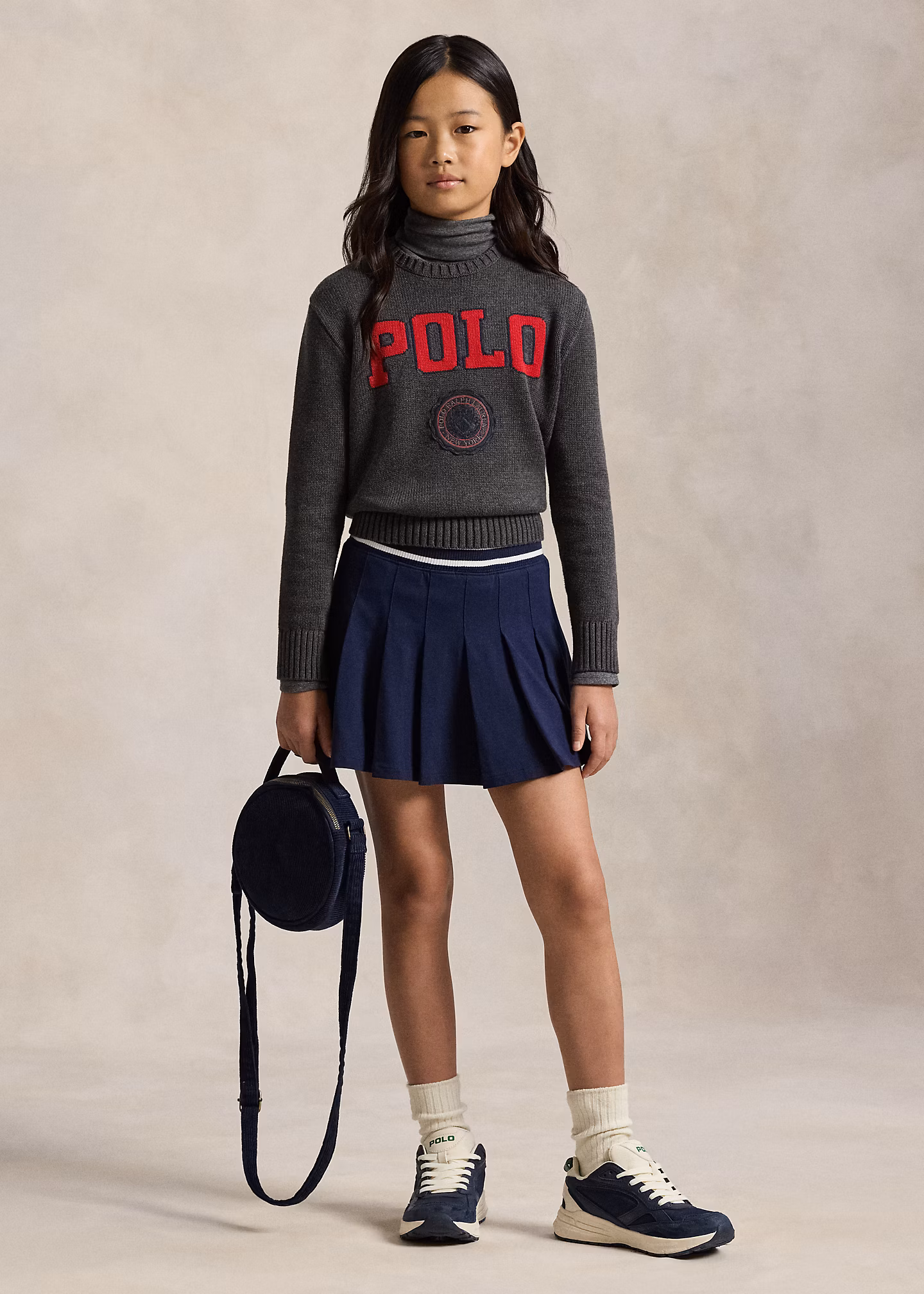 Skort aus Baumwolljersey mit Falten - RALPH LAUREN OUTLET