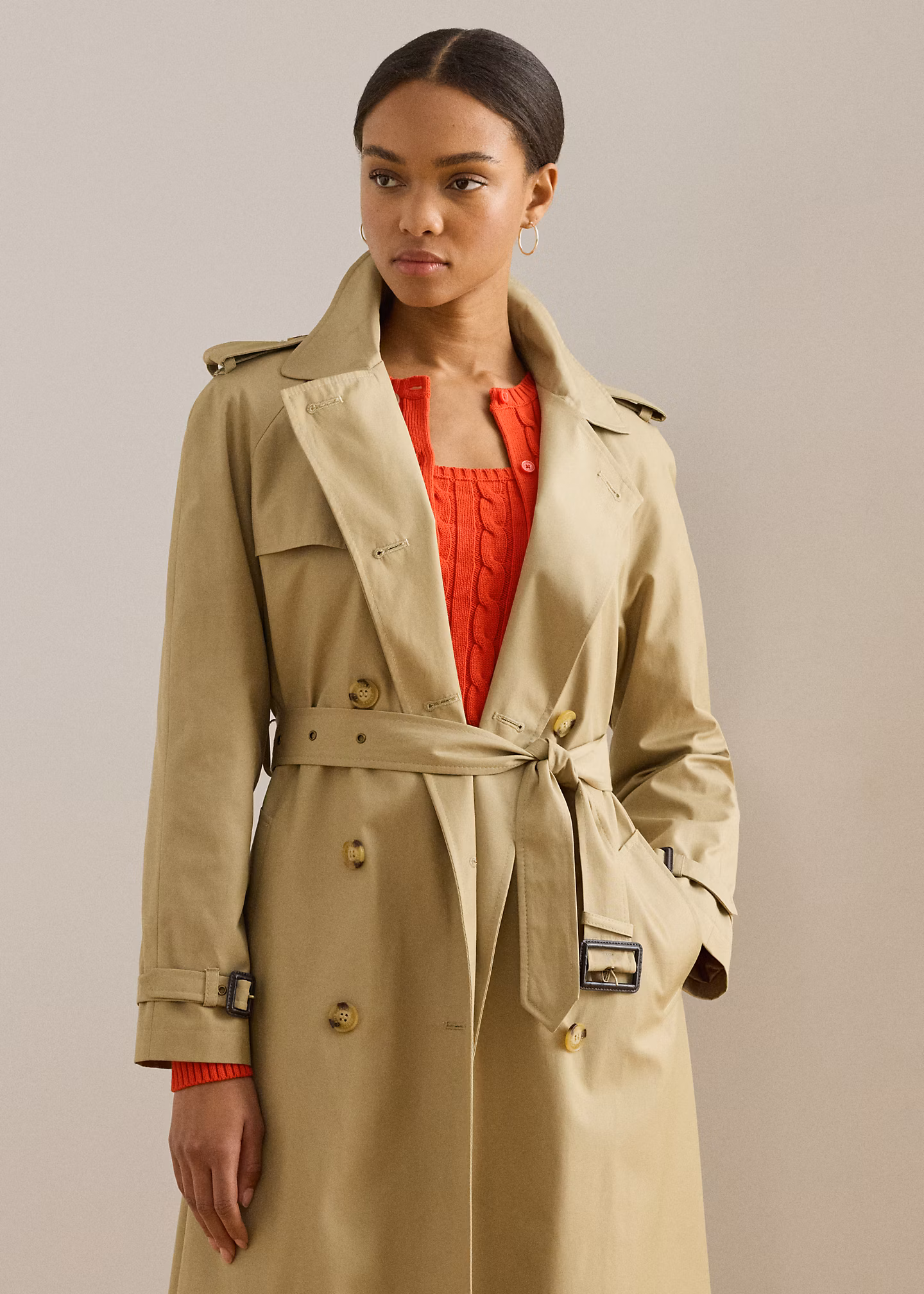 Zweireihiger Trenchcoat mit Gürtel - RALPH LAUREN OUTLET