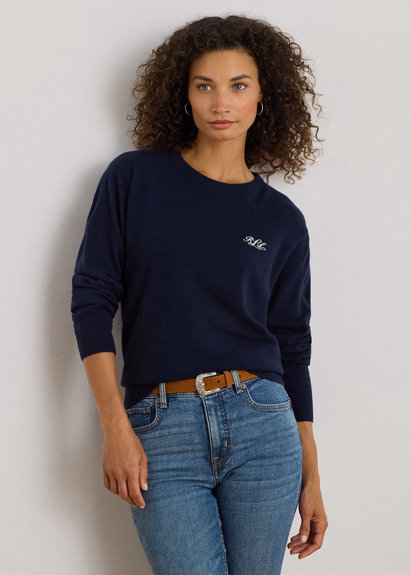 Bestickter Rundhalspullover aus Kaschmir - RALPH LAUREN OUTLET