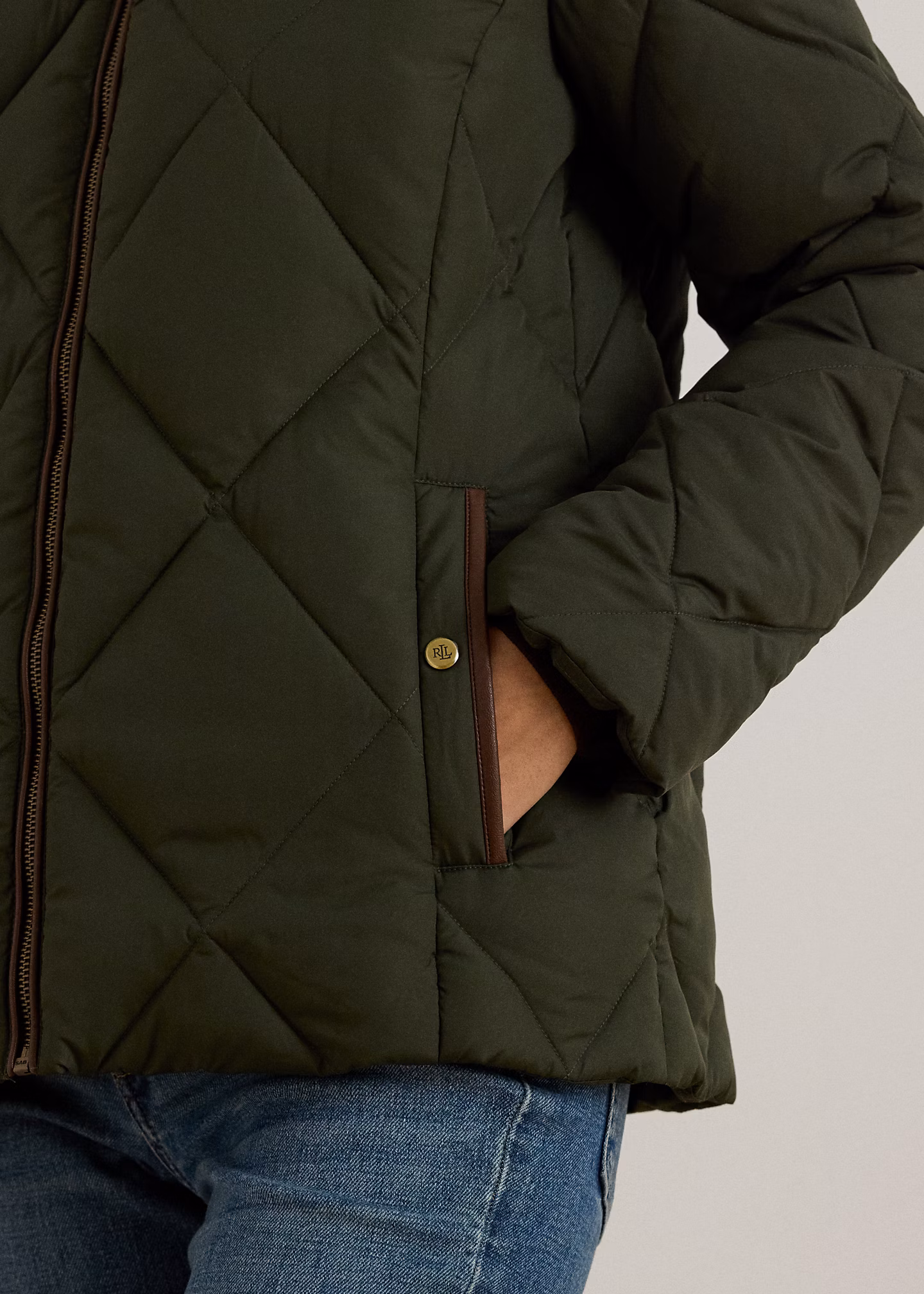 Steppjacke mit Kunstlederbesatz - RALPH LAUREN OUTLET