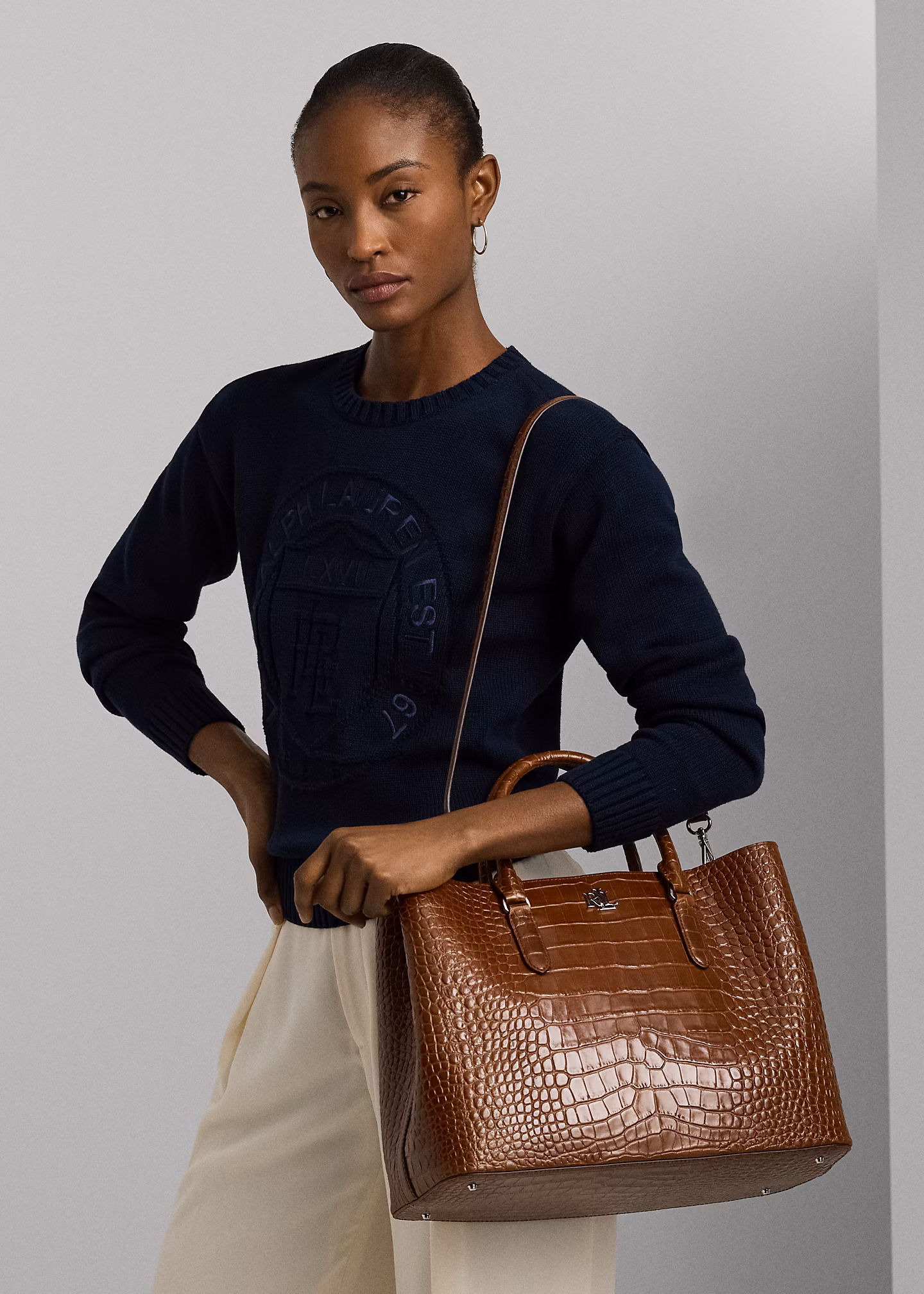 Umhängetasche Marcy aus geprägtem Leder - RALPH LAUREN OUTLET