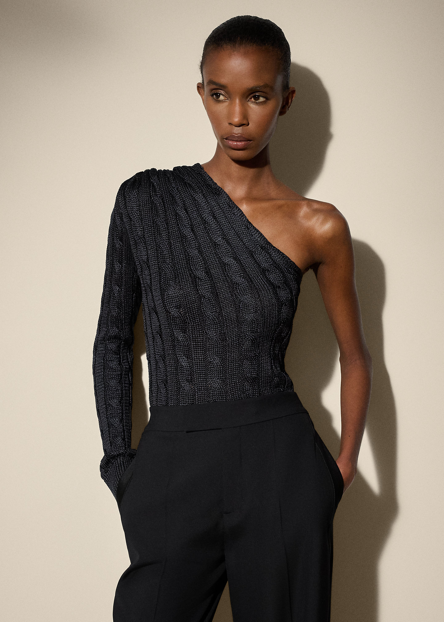 One-Shoulder-Pullover mit Zopfmuster - RALPH LAUREN OUTLET