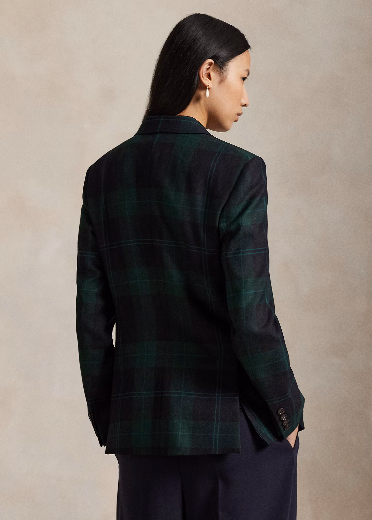 Einreihiger Wollblazer mit Karomuster - RALPH LAUREN OUTLET