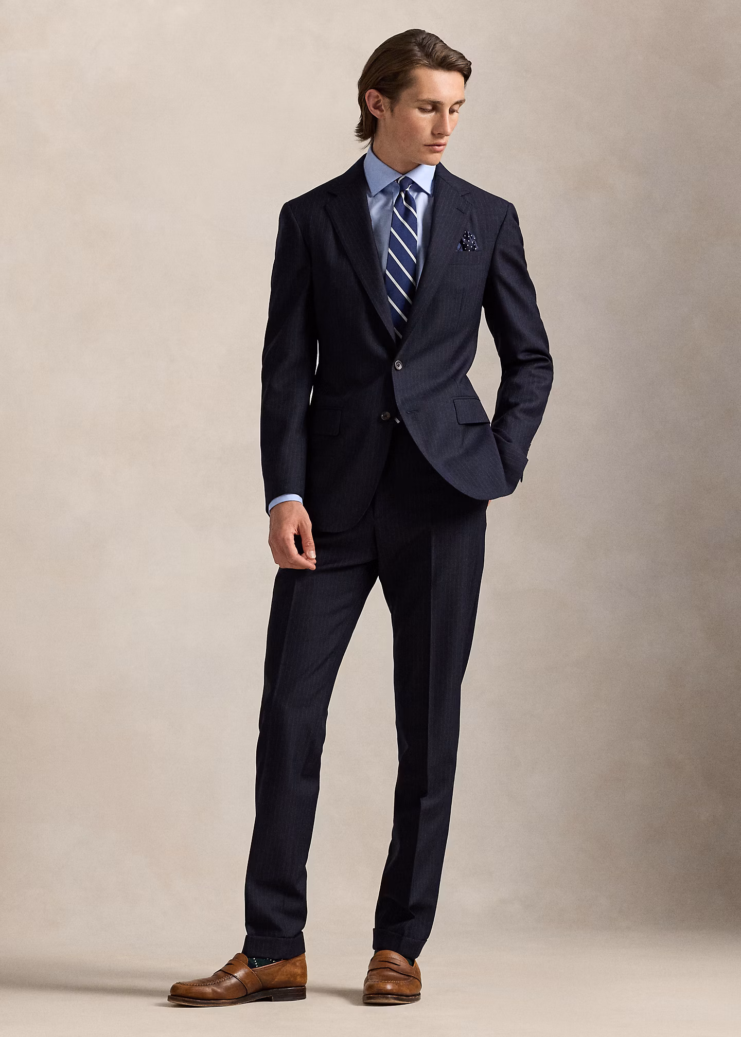 Tailored-Fit Nadelstreifen-Anzug Polo - RALPH LAUREN OUTLET