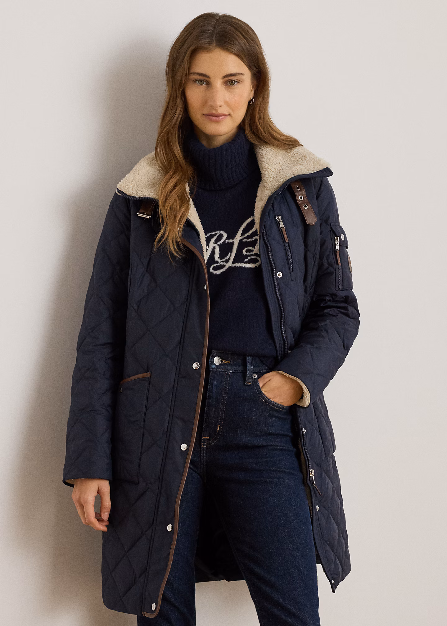 Daunenmantel mit Rautensteppung - RALPH LAUREN OUTLET