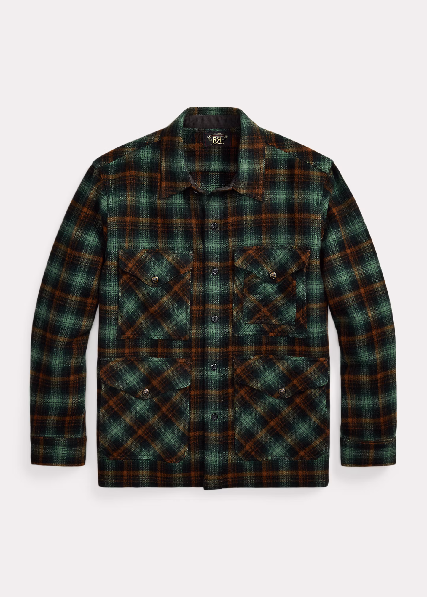 Karierte Hemdjacke aus Wolltwill - RALPH LAUREN OUTLET