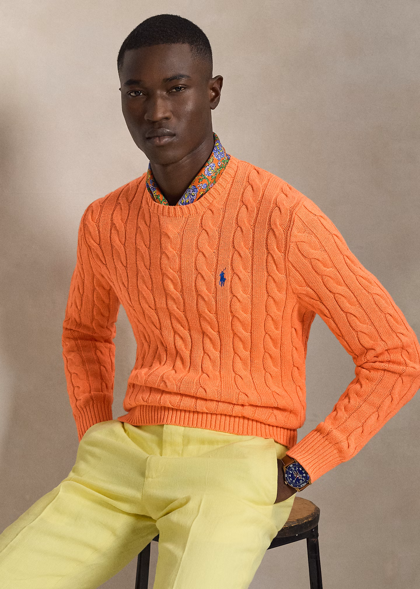 Baumwollpullover mit Zopfmuster - RALPH LAUREN OUTLET