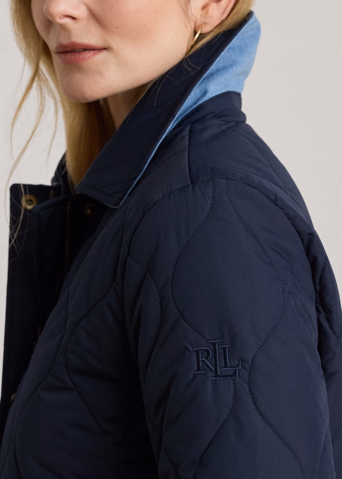 Steppjacke mit Denim-Besatz - RALPH LAUREN OUTLET