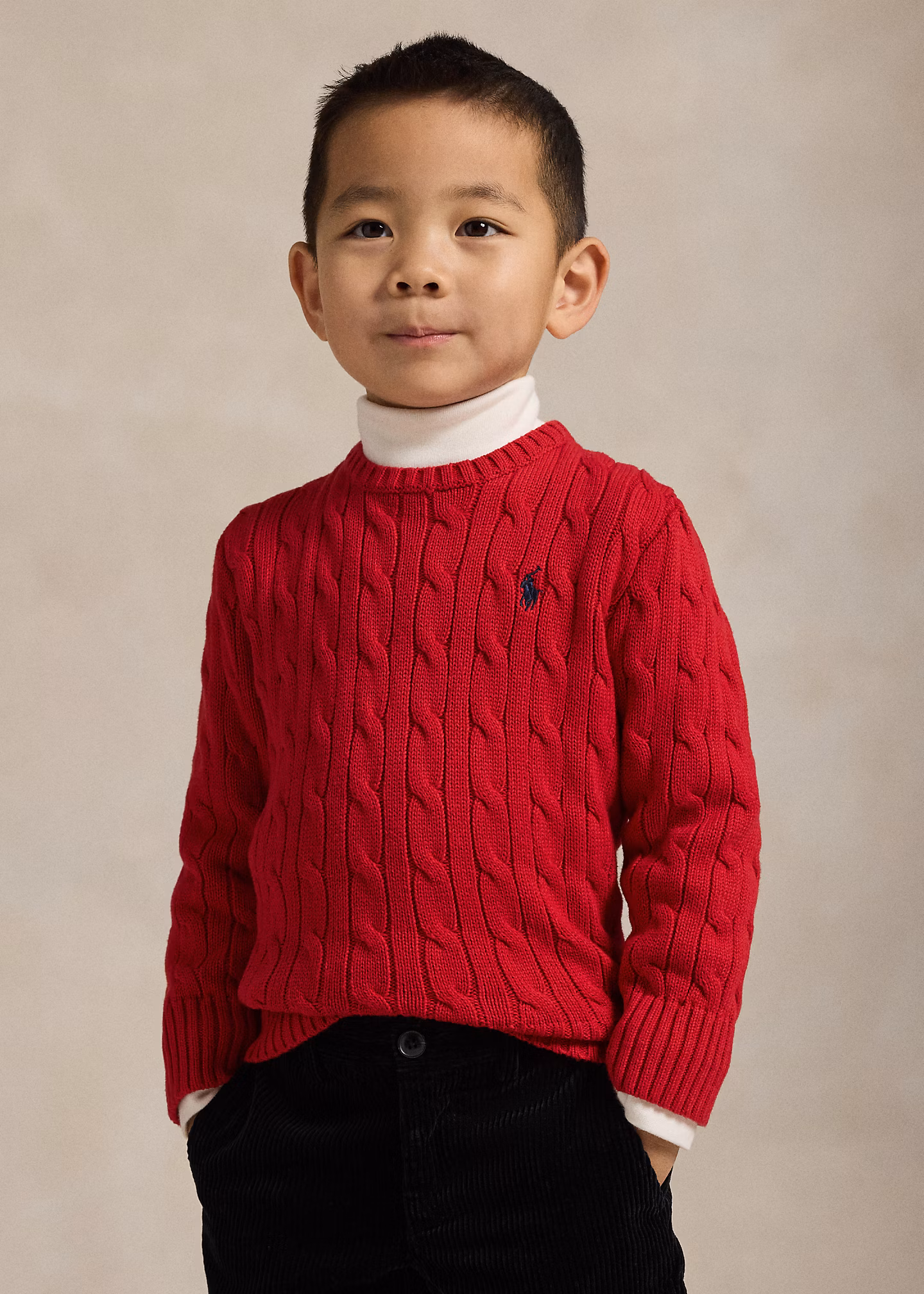 Baumwollpullover mit Zopfmuster - RALPH LAUREN OUTLET