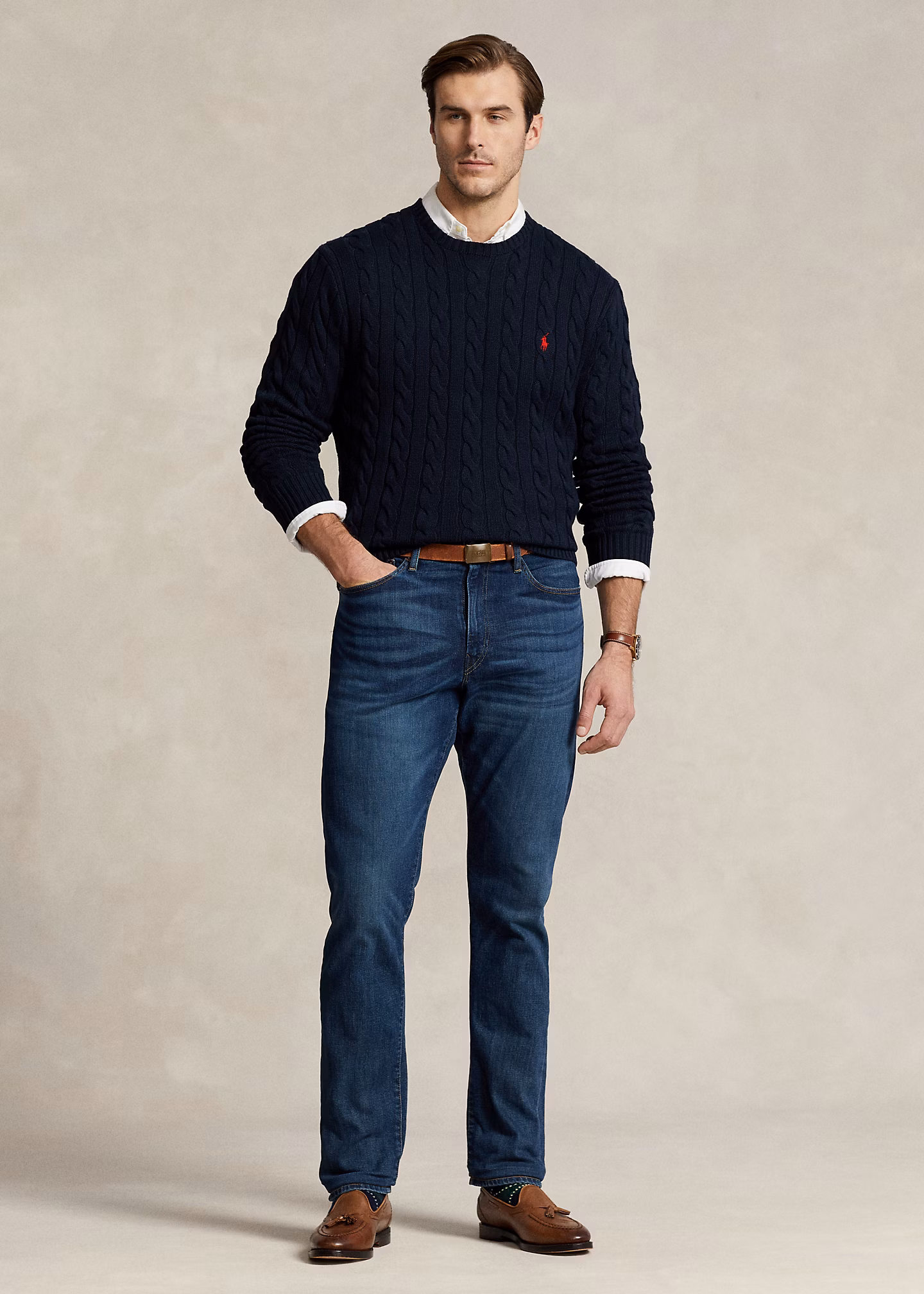 Baumwollpullover mit Zopfmuster - RALPH LAUREN OUTLET