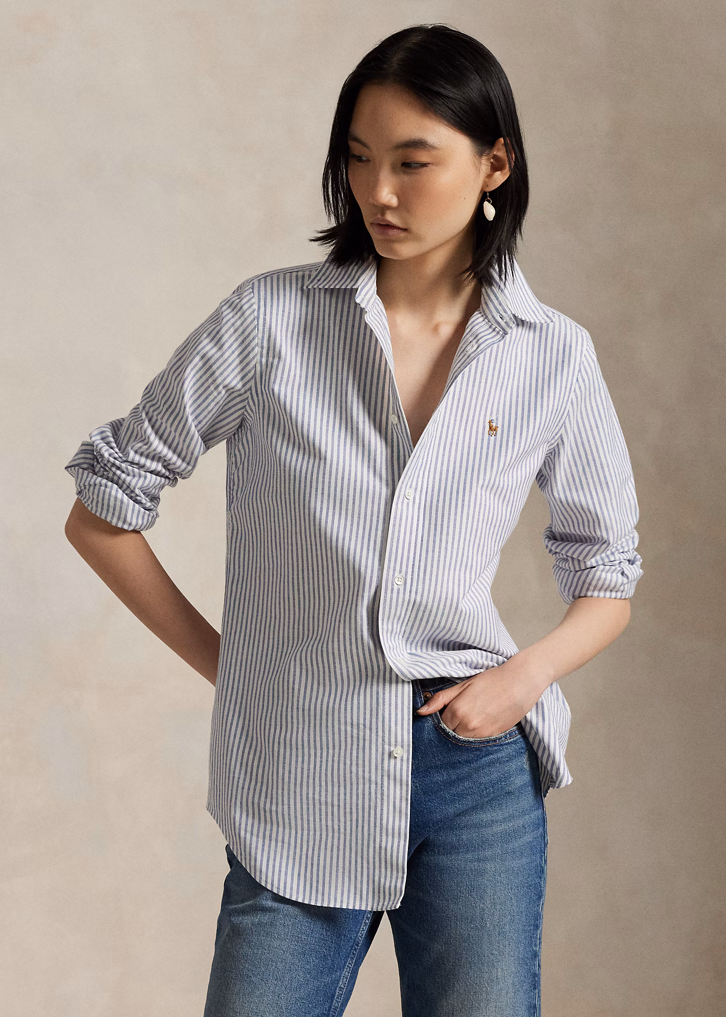 Slim-Fit Stretch-Oxfordhemd mit Streifen - RALPH LAUREN OUTLET