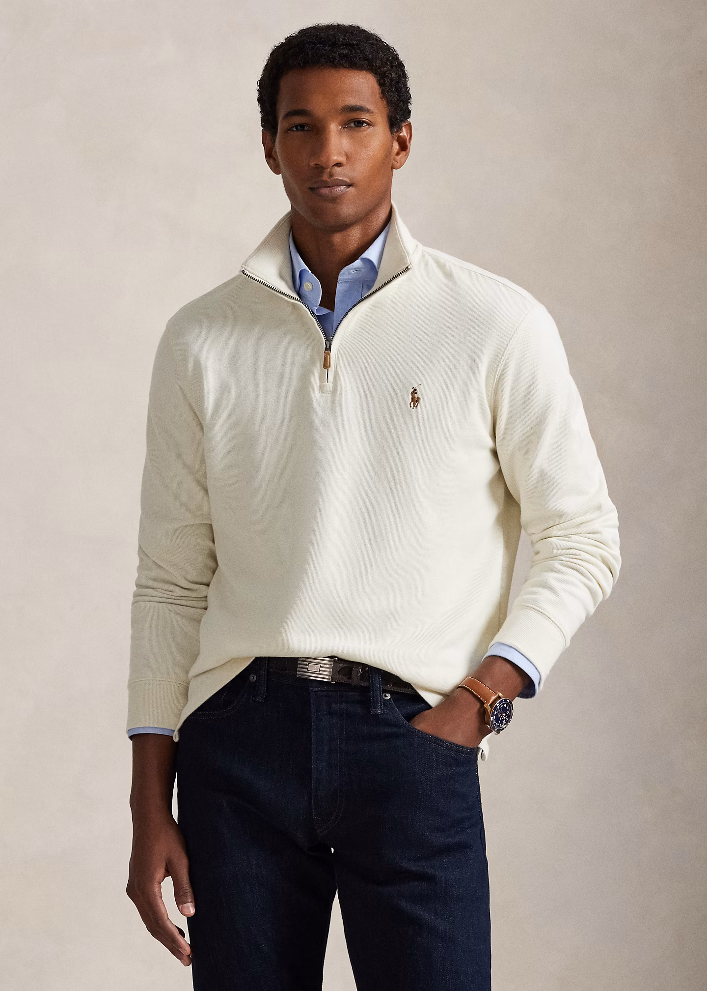 Rippenpullover mit Viertelreißverschluss - RALPH LAUREN OUTLET