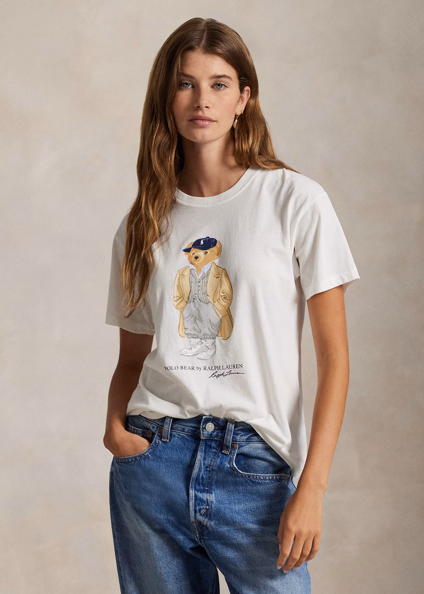 Baumwolljersey-T-Shirt mit Polo Bear - RALPH LAUREN OUTLET