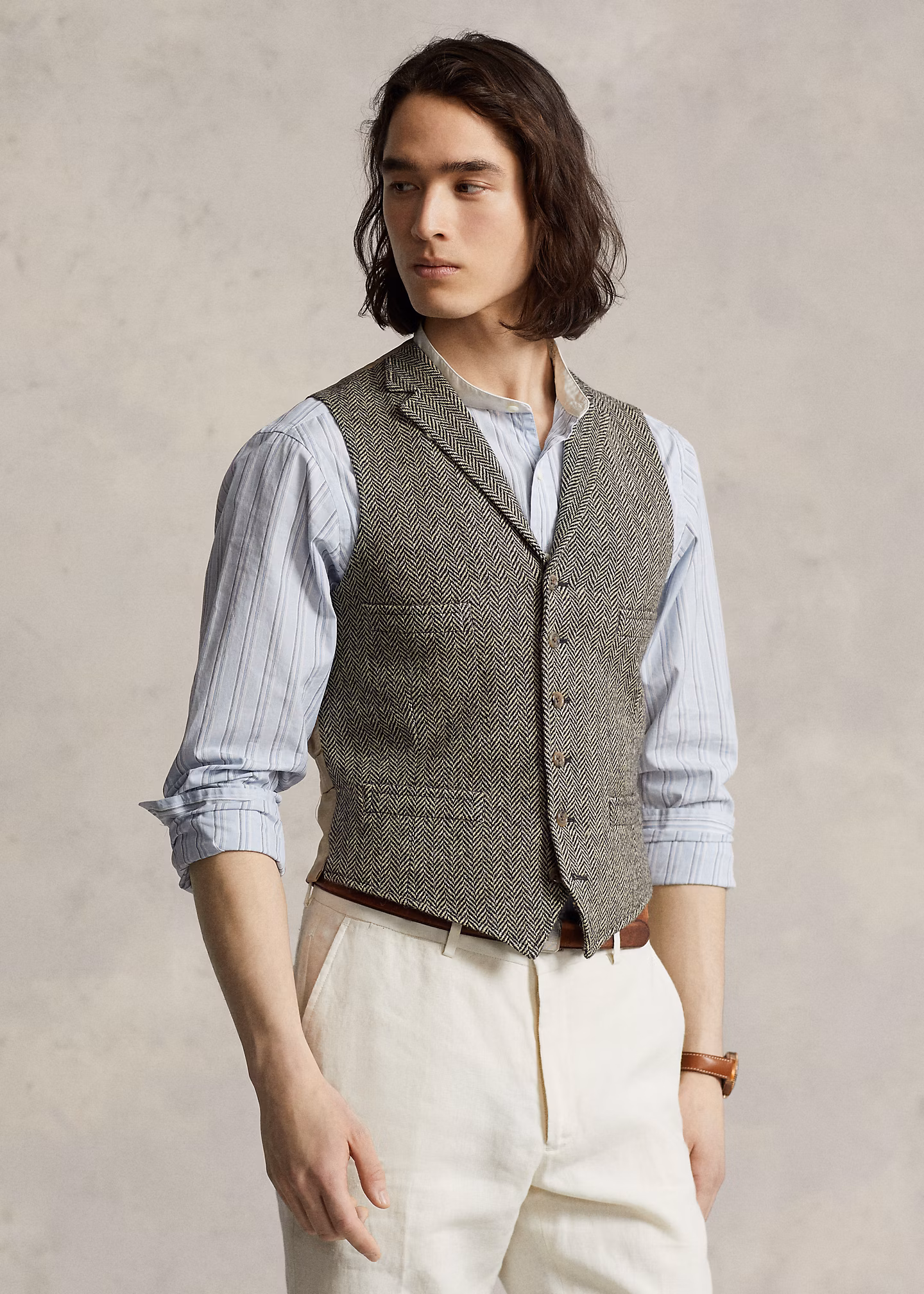 Fischgrat-Weste aus Wolltweed - RALPH LAUREN OUTLET