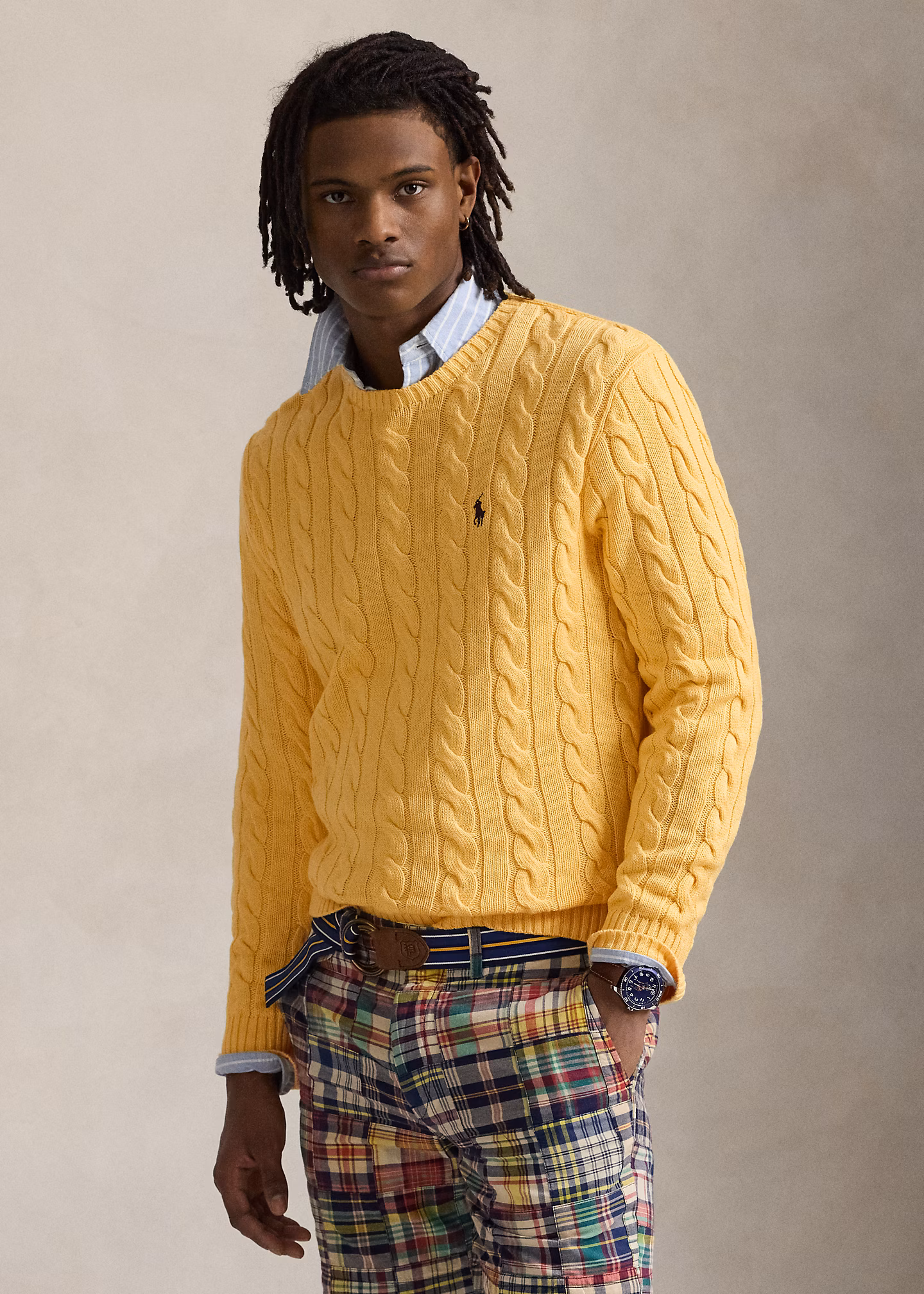 Baumwollpullover mit Zopfmuster - RALPH LAUREN OUTLET