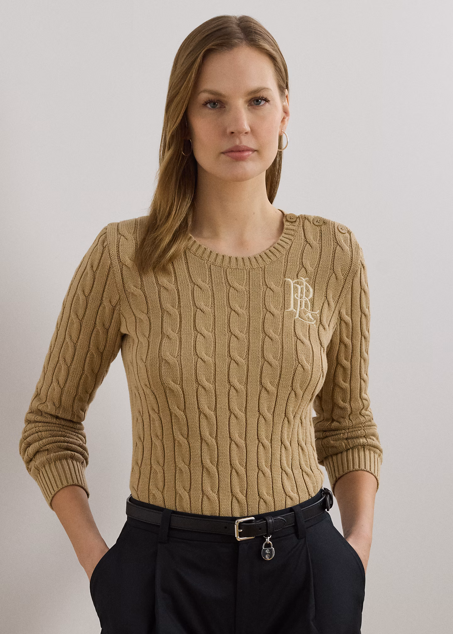 Baumwollpullover mit Zopfmuster - RALPH LAUREN OUTLET