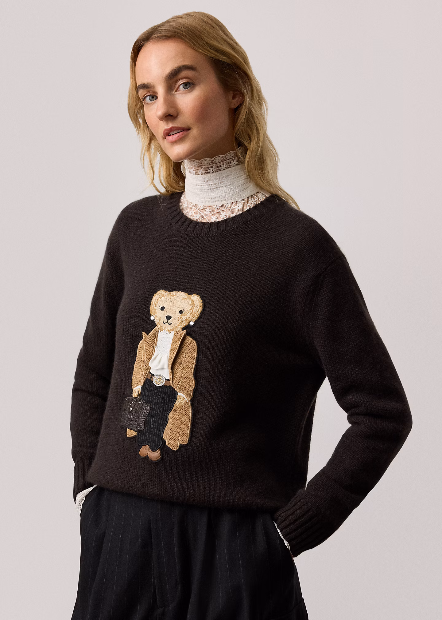 Kaschmirpullover mit Fall Polo Bear - RALPH LAUREN OUTLET