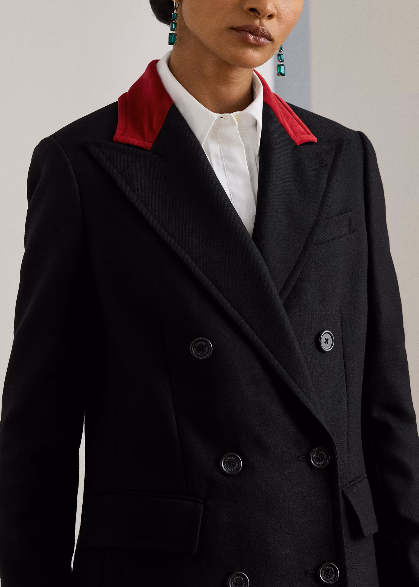 Zweifarbiger Mantel aus Trikotine - RALPH LAUREN OUTLET