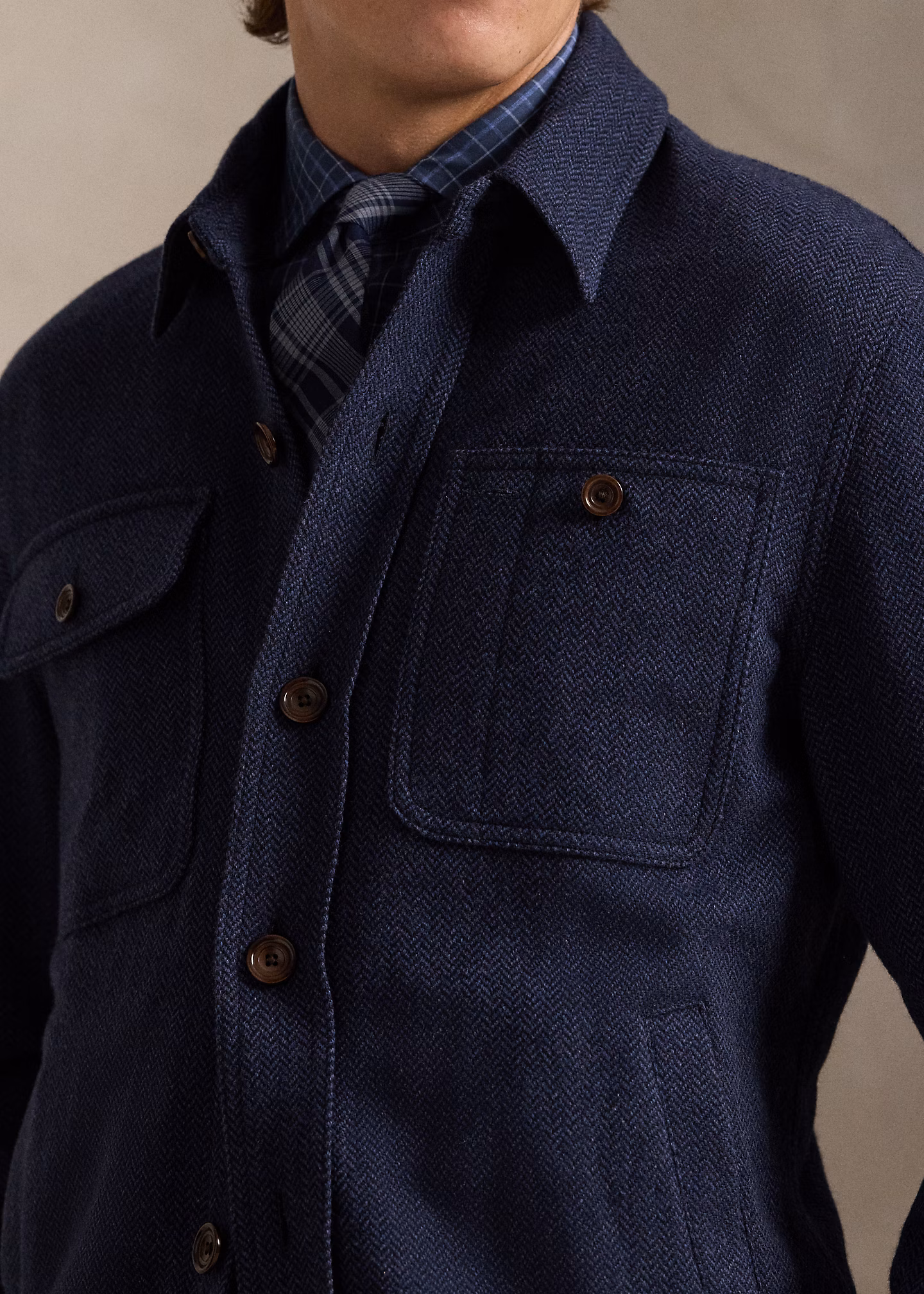 Wolljacke mit Fischgratmuster - RALPH LAUREN OUTLET