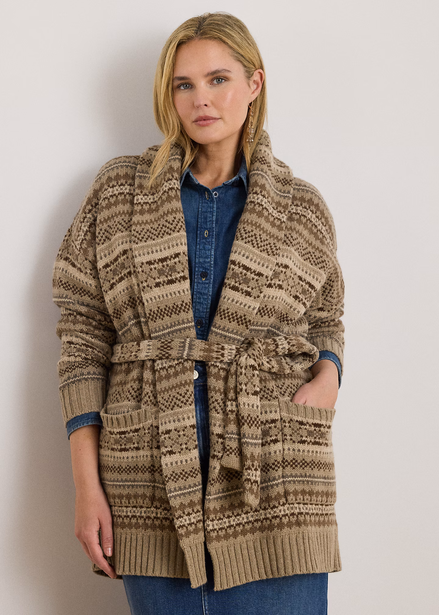 Fair-Isle-Strickjacke mit Gürtel - RALPH LAUREN OUTLET