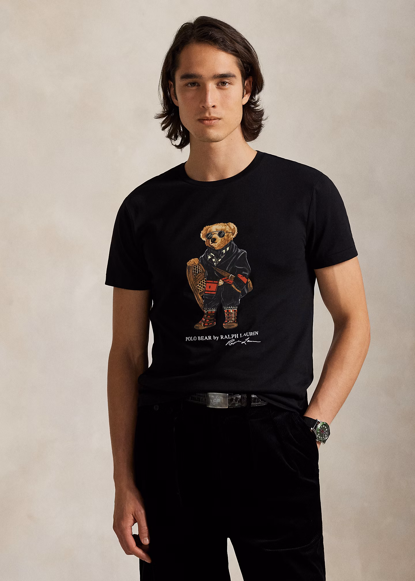 Custom-Slim-Fit T-Shirt mit Polo Bear - RALPH LAUREN OUTLET