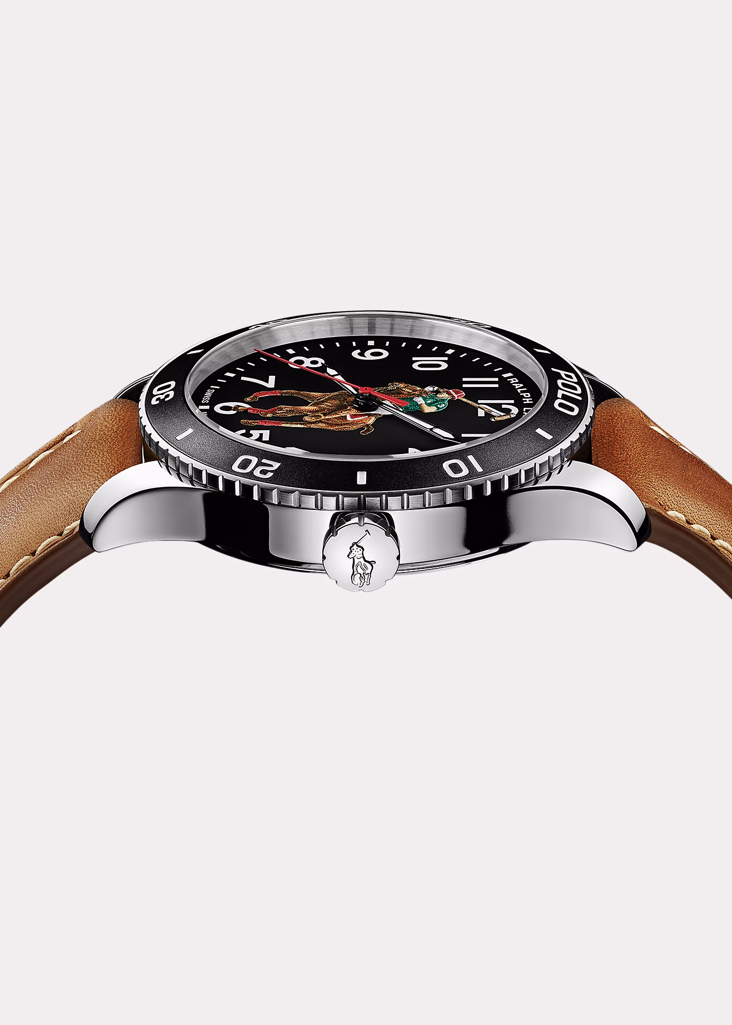 Stahl-Armbanduhr Polo Player in Schwarz - RALPH LAUREN OUTLET