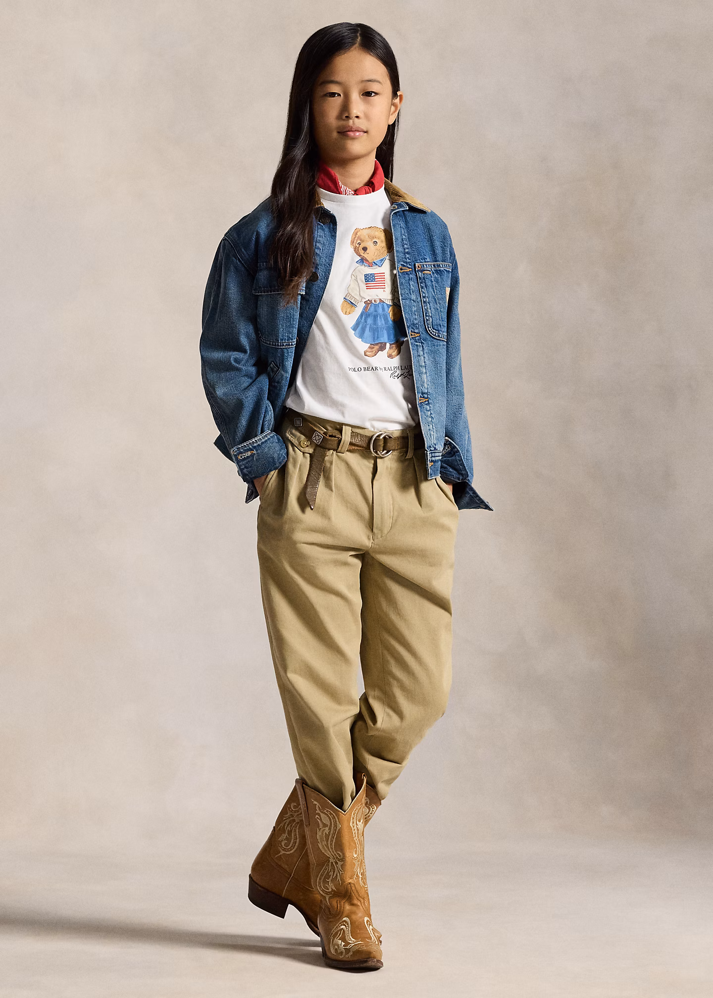 Baumwolljersey-T-Shirt mit Polo Bear - RALPH LAUREN OUTLET