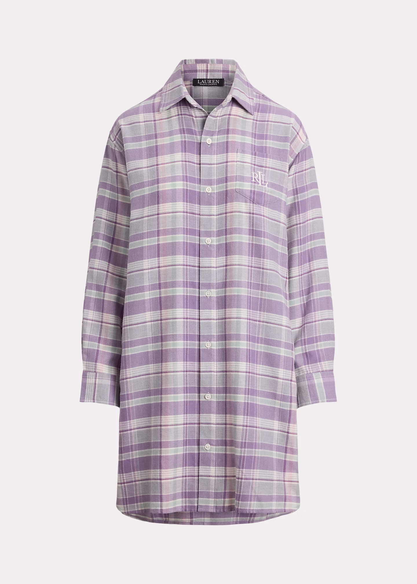 Plaid Cotton-Blend Twill Sleep Shirt - RALPH LAUREN OUTLET