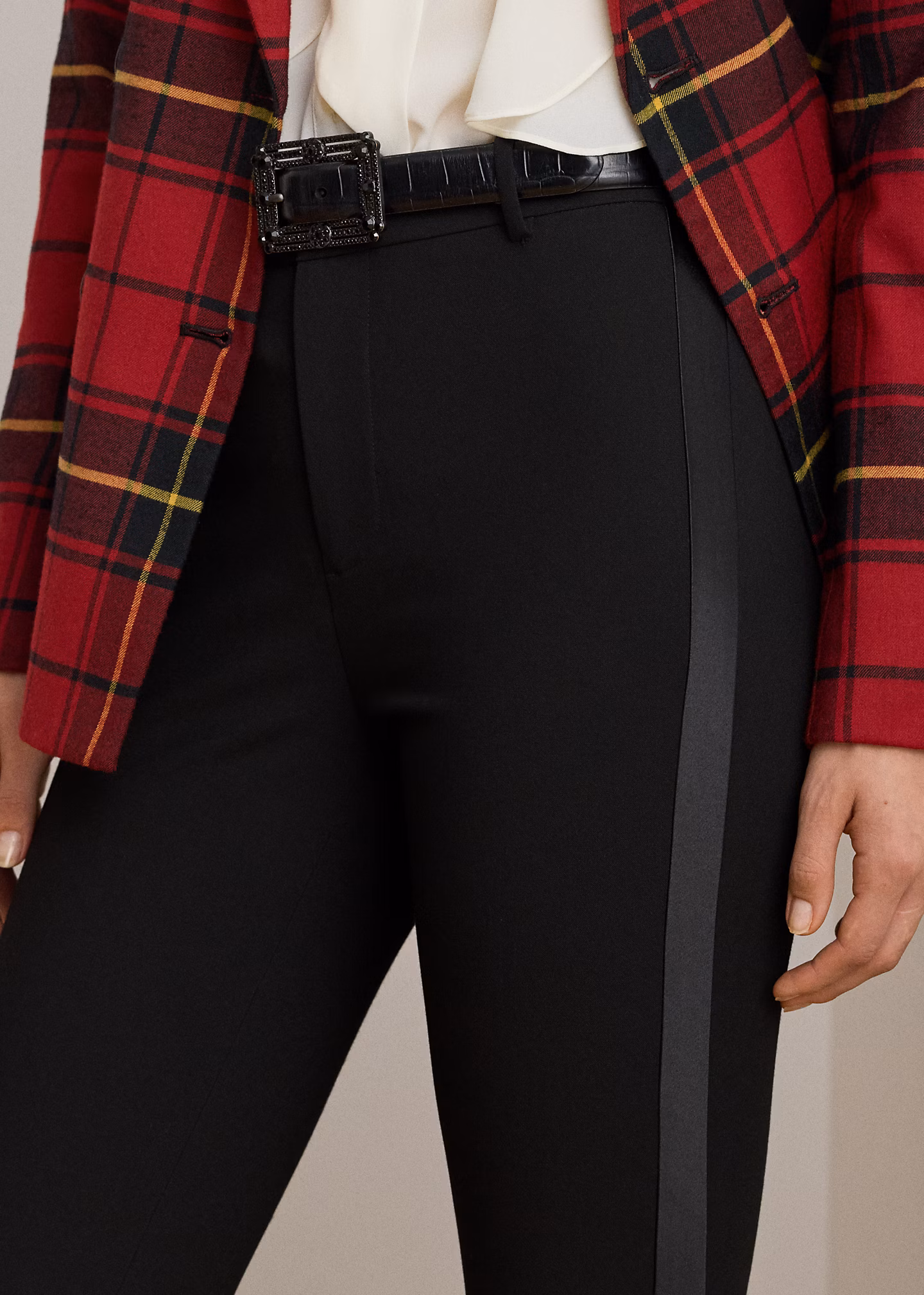 Crêpe-Hose mit Satinbesatz - RALPH LAUREN OUTLET