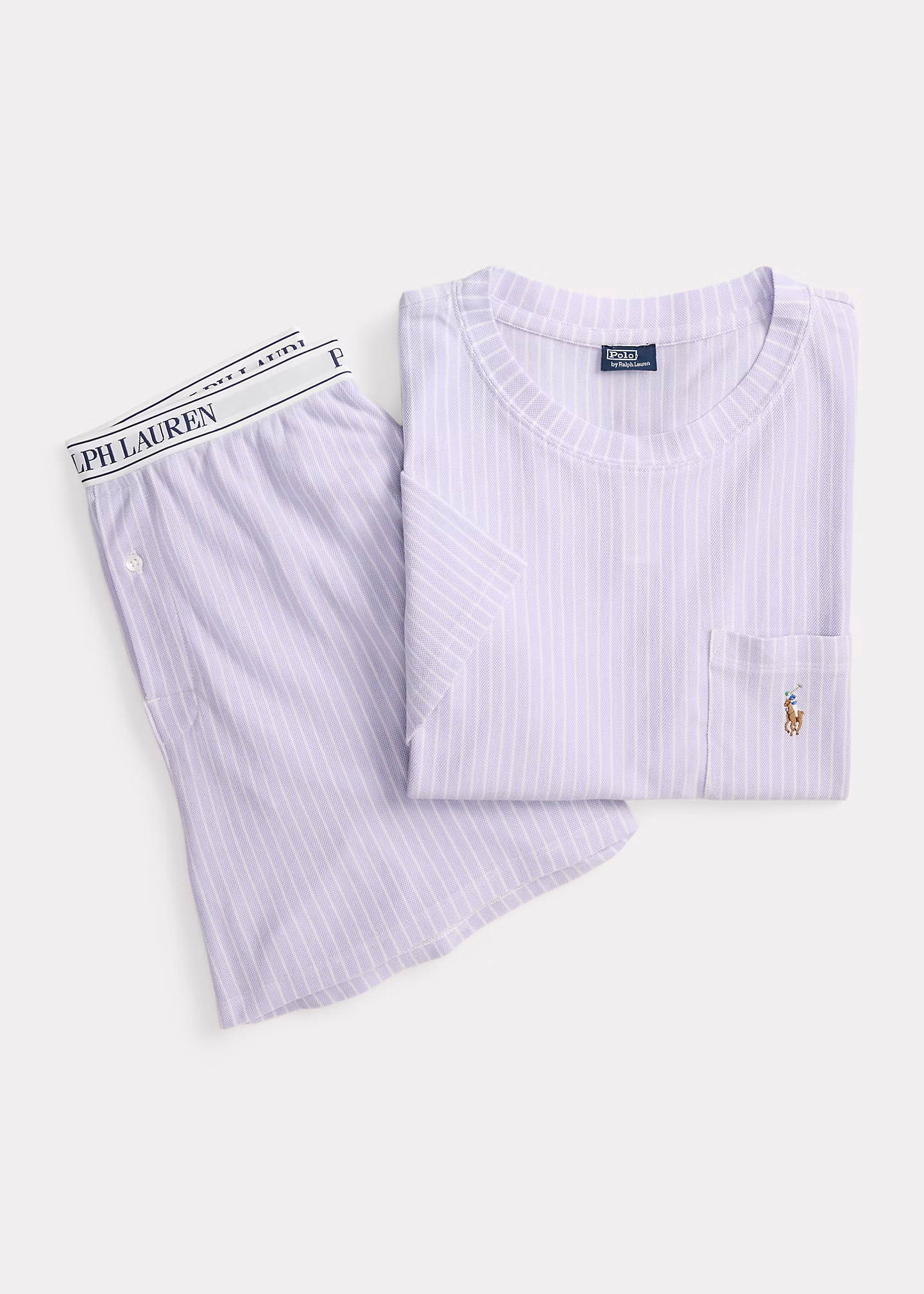 Gestreifter Pyjama mit Hemd und Shorts - RALPH LAUREN OUTLET