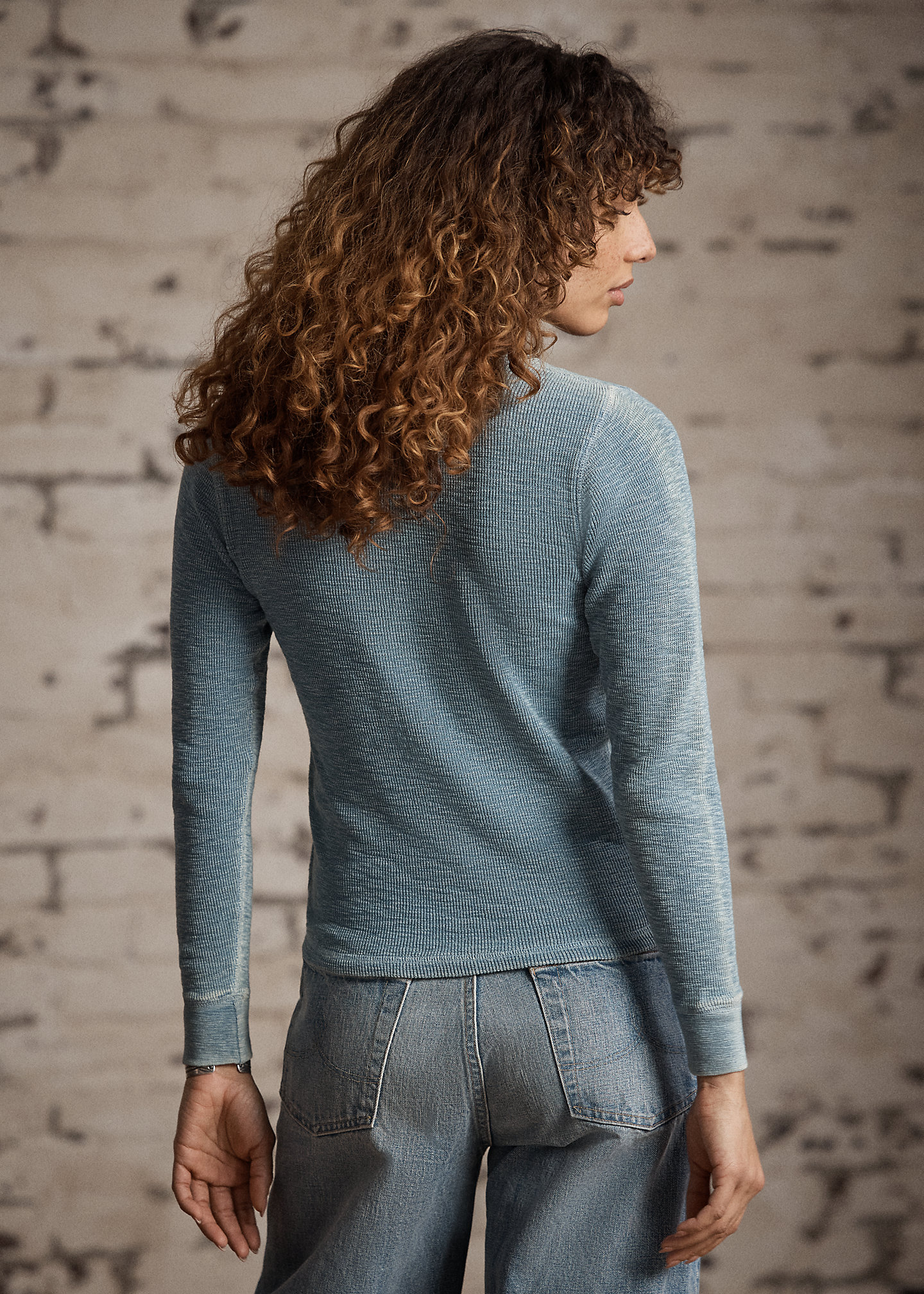 Waffel-Henley aus Baumwollstretch - RALPH LAUREN OUTLET