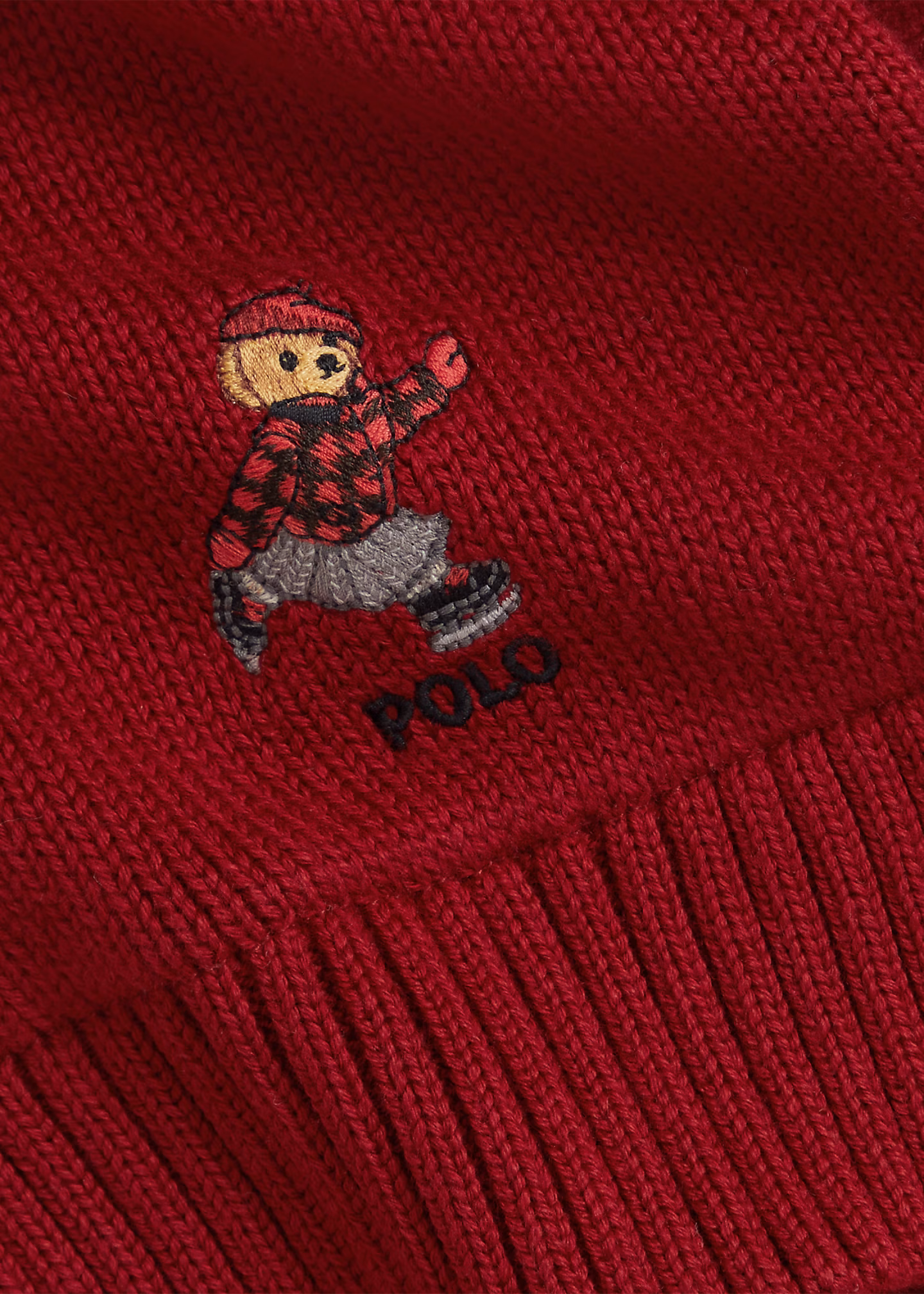 Baumwollmütze und -schal mit Polo Bear - RALPH LAUREN OUTLET