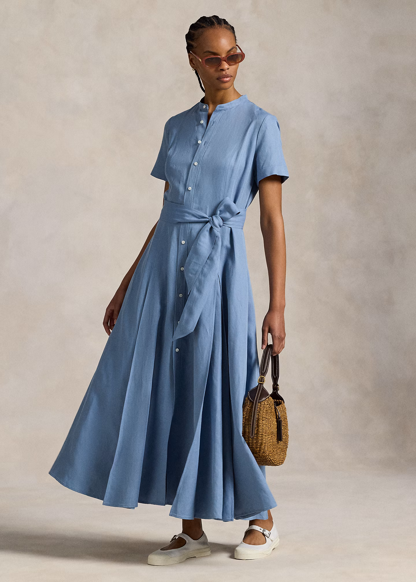 Kleid in A-Linie mit Gürtel - RALPH LAUREN OUTLET