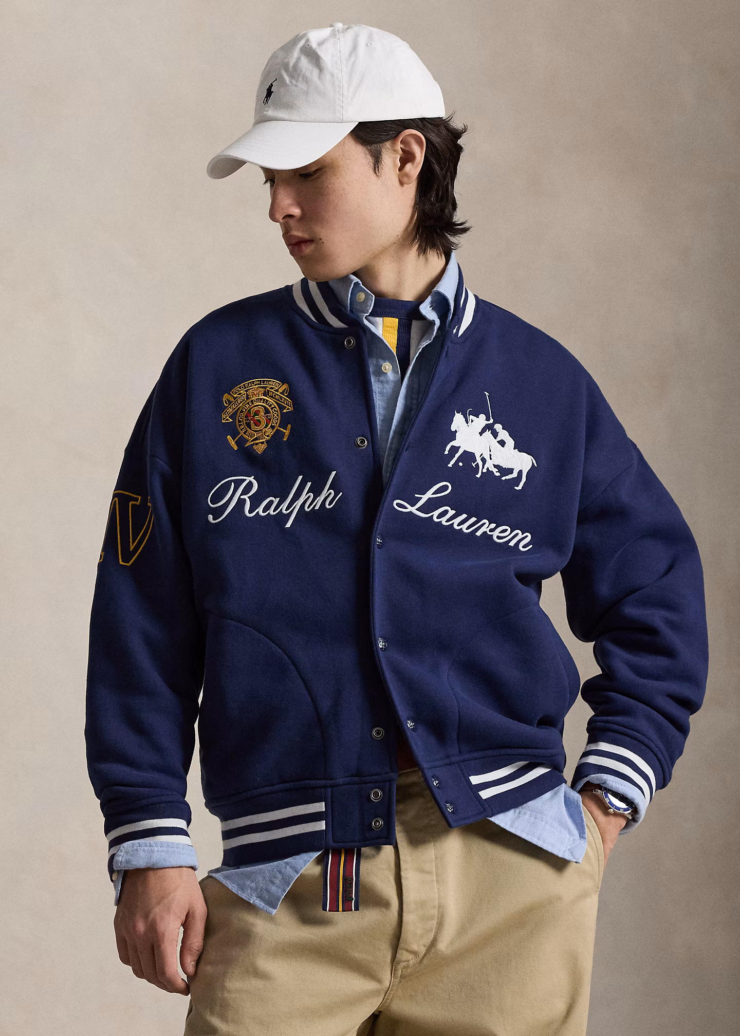 Schwere Fleece-Baseballjacke - RALPH LAUREN OUTLET