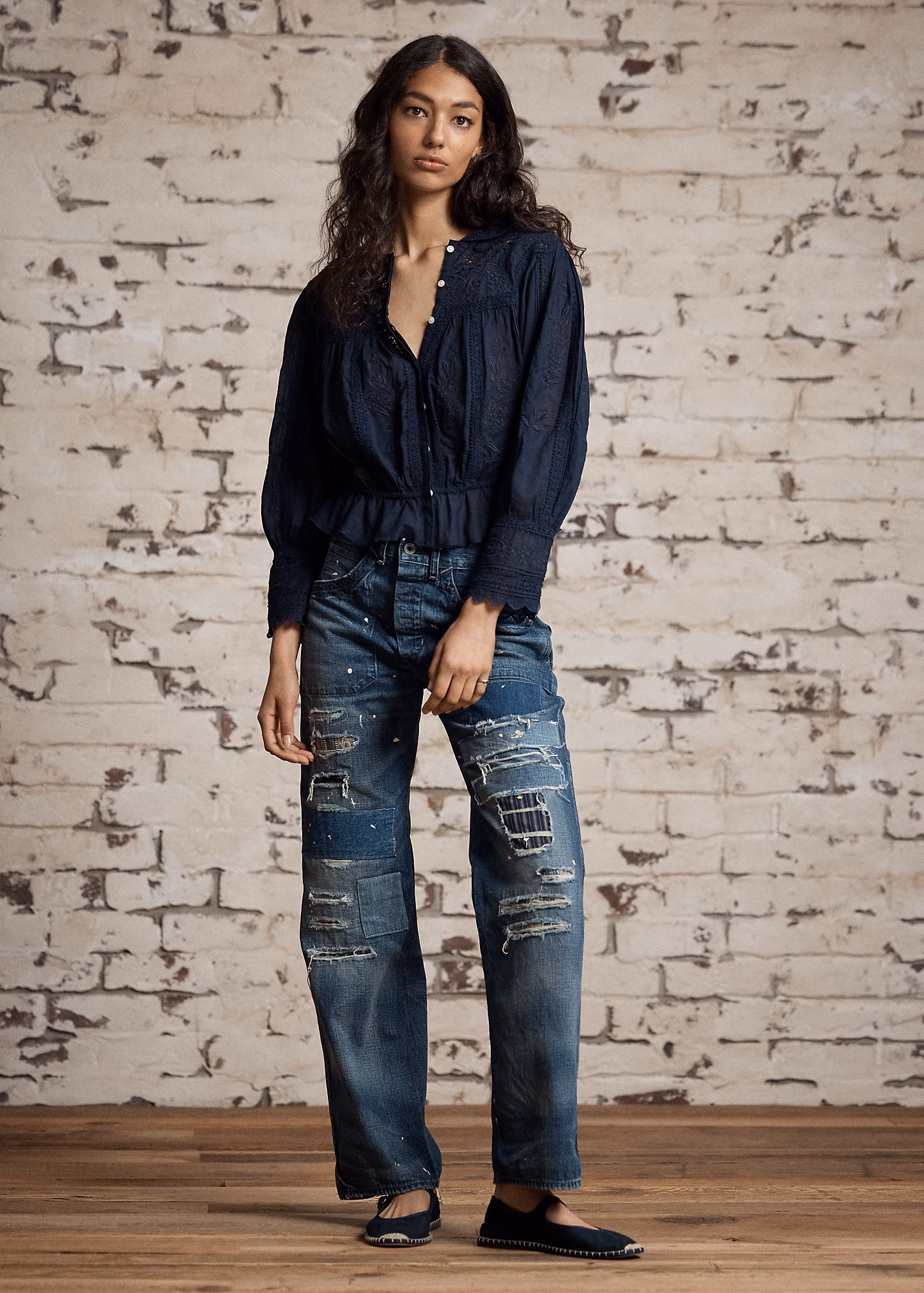 Bestickte Bluse aus Baumwollvoile - RALPH LAUREN OUTLET