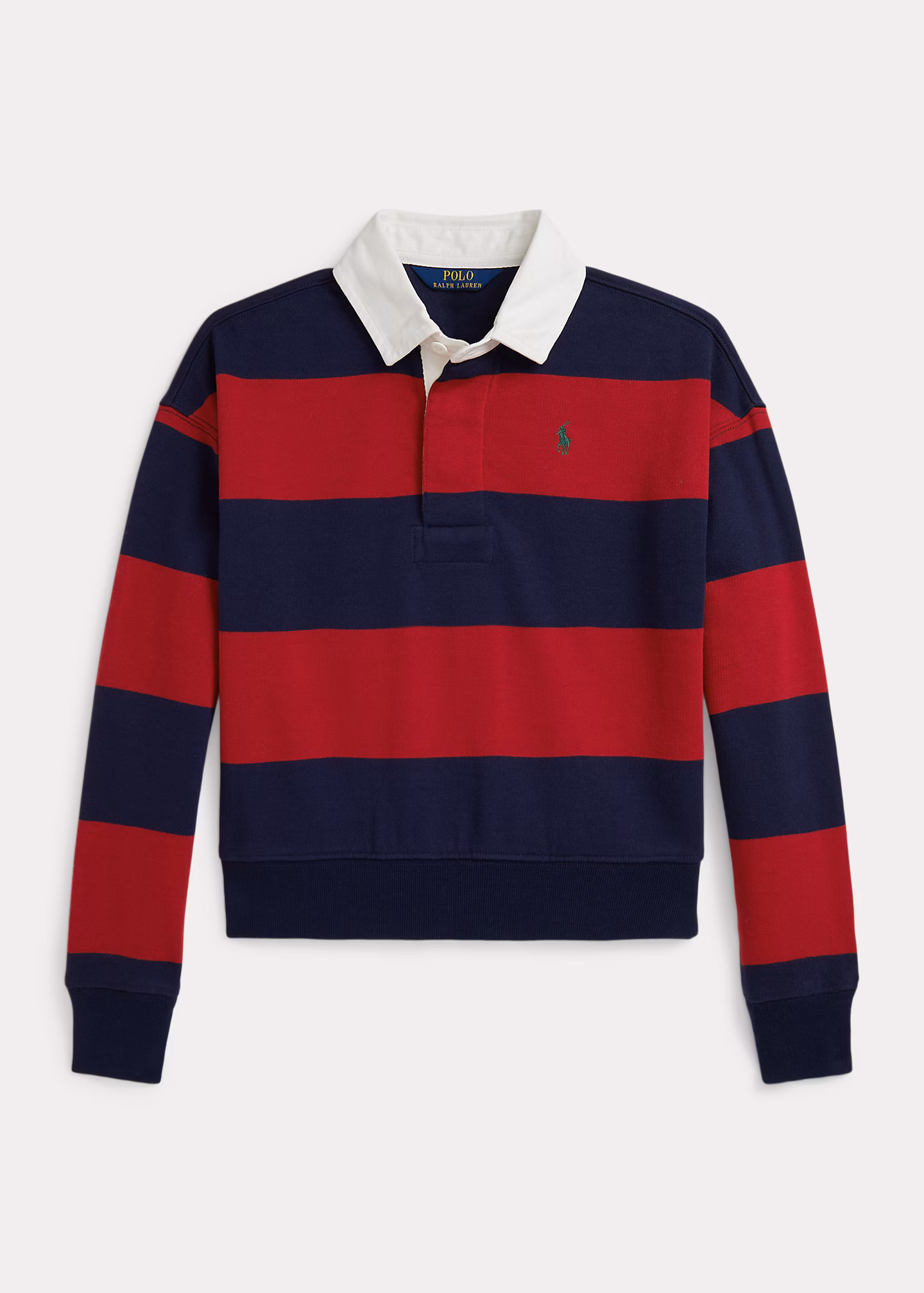 Gestreiftes Rugbyhemd aus Baumwollfleece - RALPH LAUREN OUTLET