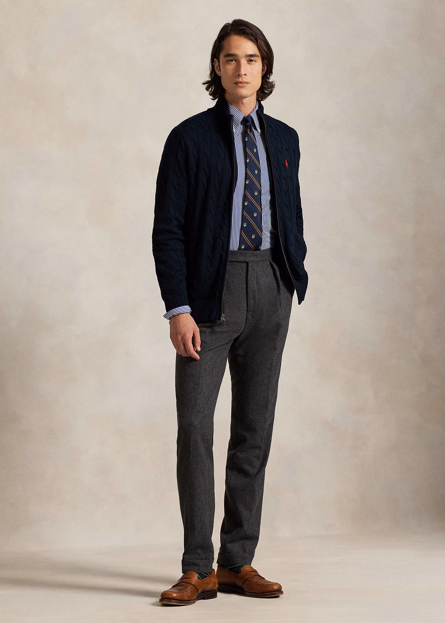 Baumwolljacke mit Zopfmuster - RALPH LAUREN OUTLET