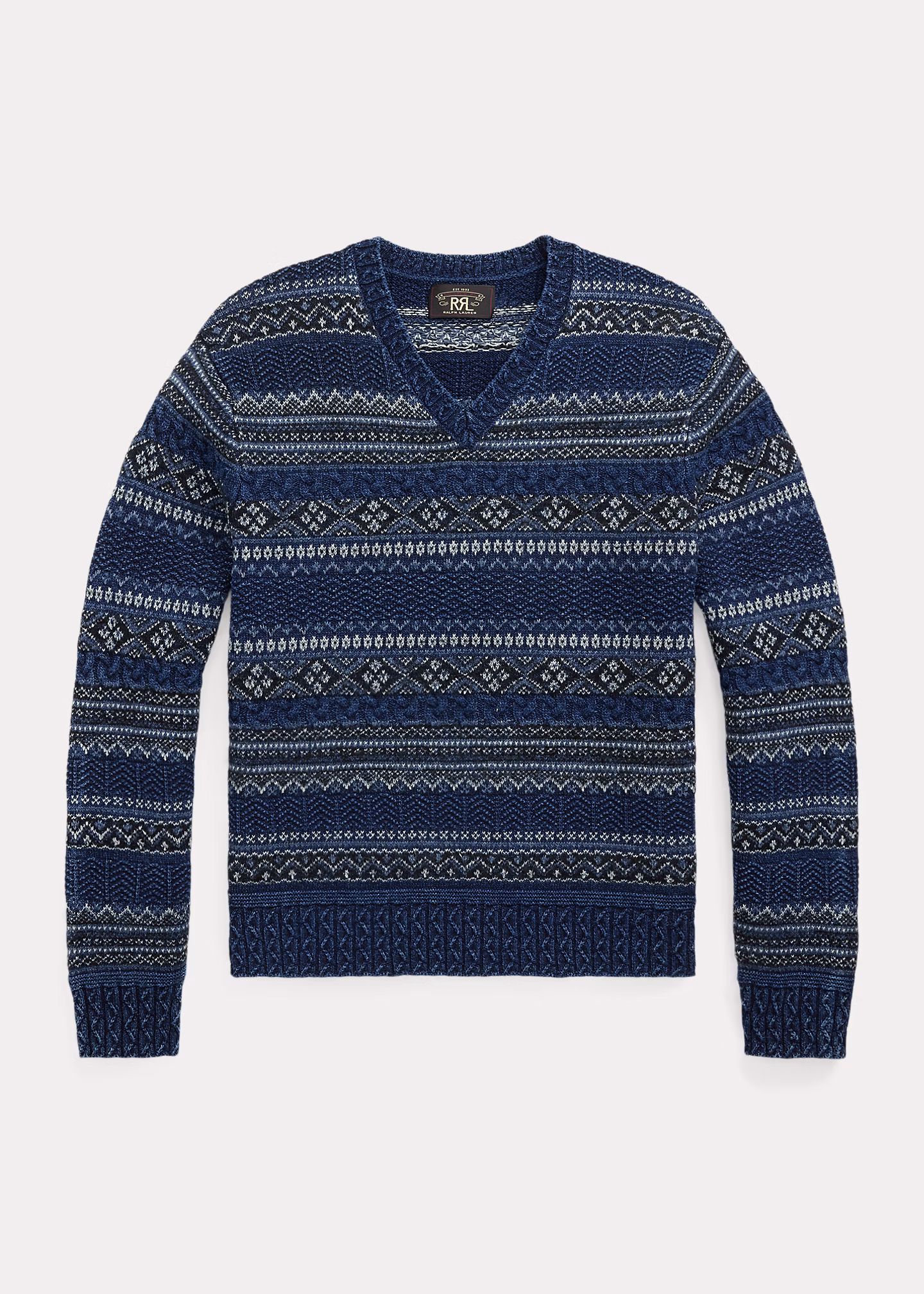 Indigo-Pullover mit Fair-Isle-Muster - RALPH LAUREN OUTLET