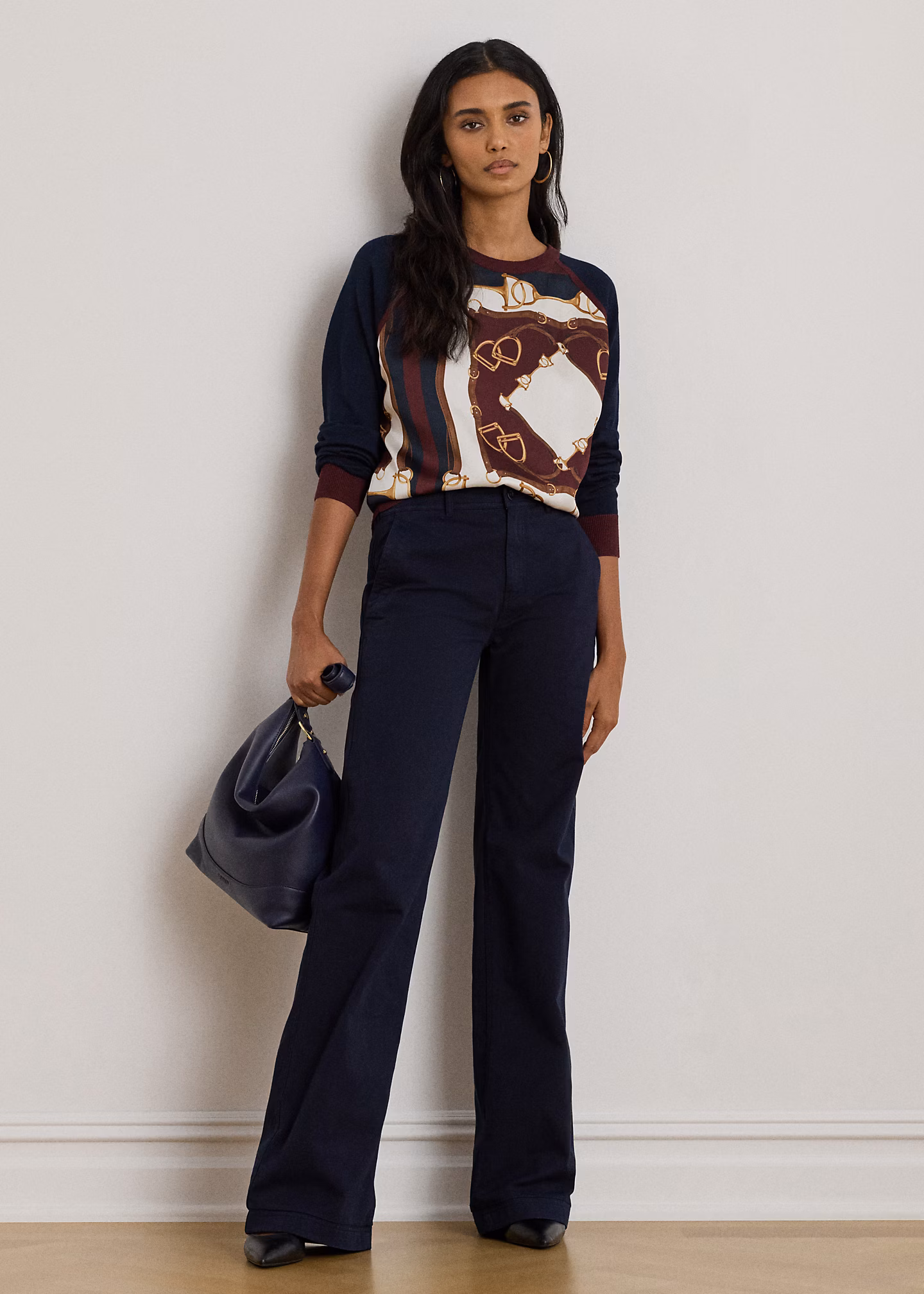 Baumwolltwillhose mit weitem Bein - RALPH LAUREN OUTLET