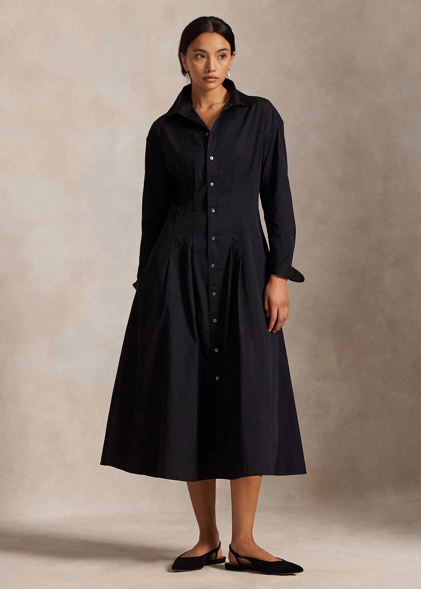 Hemdkleid aus Baumwolle mit Falten - RALPH LAUREN OUTLET