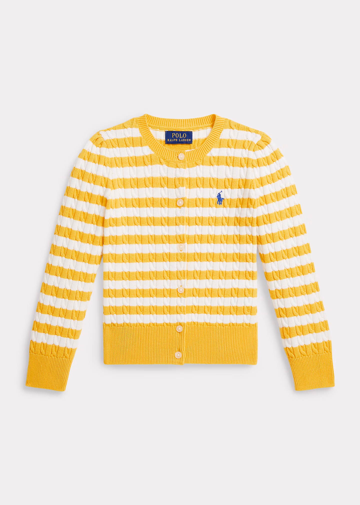 Gestreifter Cardigan mit Mini-Zopfmuster - RALPH LAUREN OUTLET