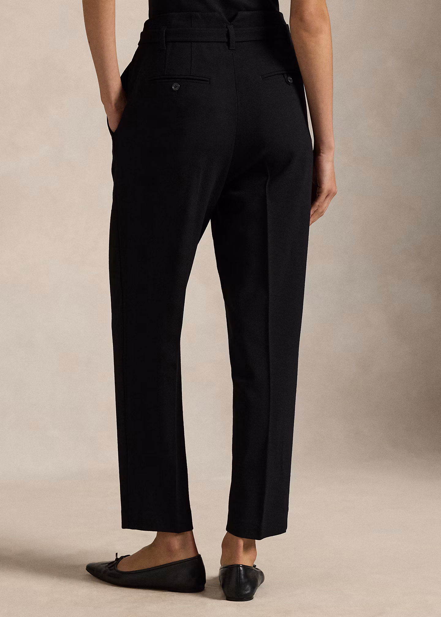 Belted Wool Pleated Tapered Pant - RALPH LAUREN OUTLET