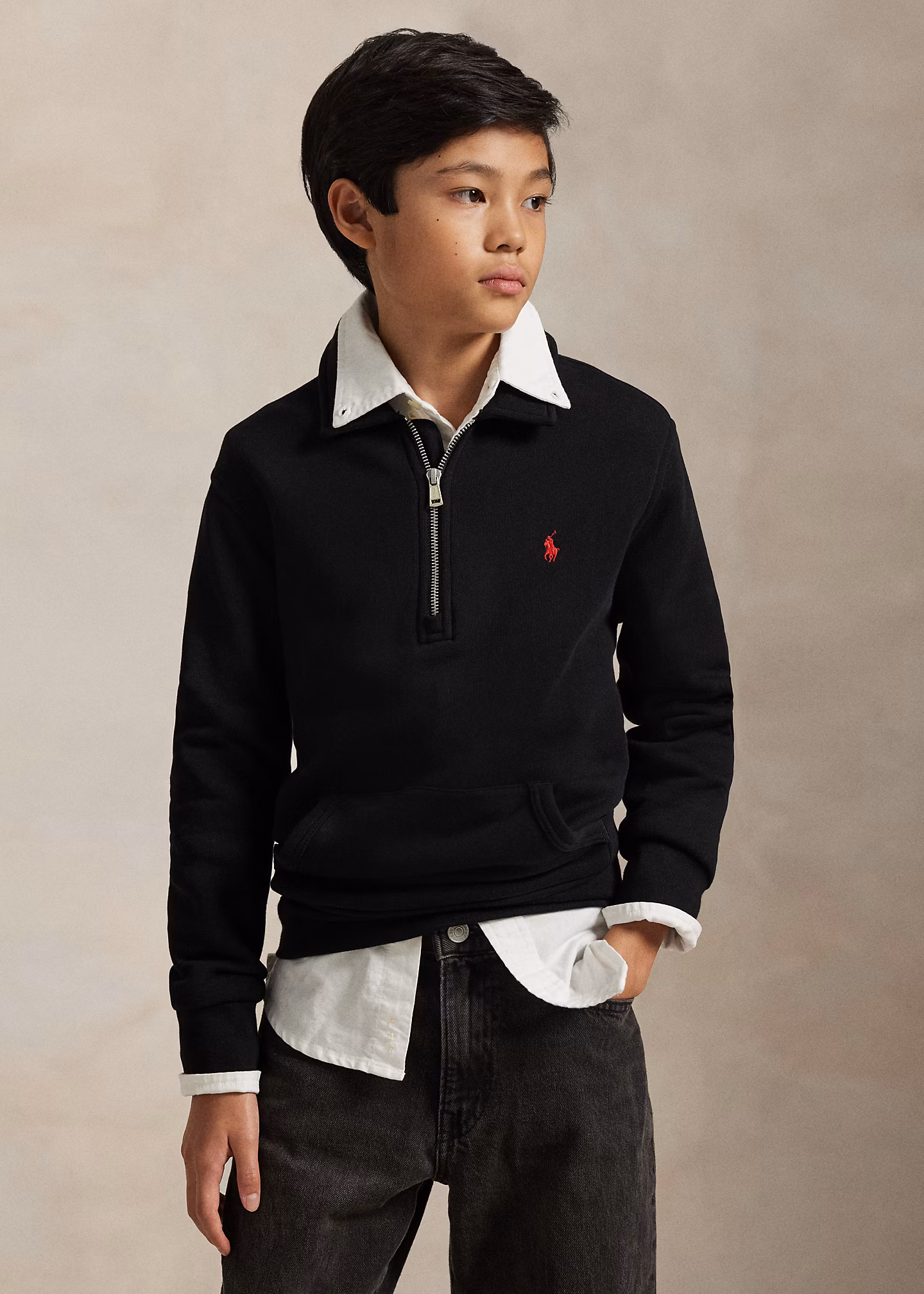 Fleece-Sweatshirt mit Kragen - RALPH LAUREN OUTLET